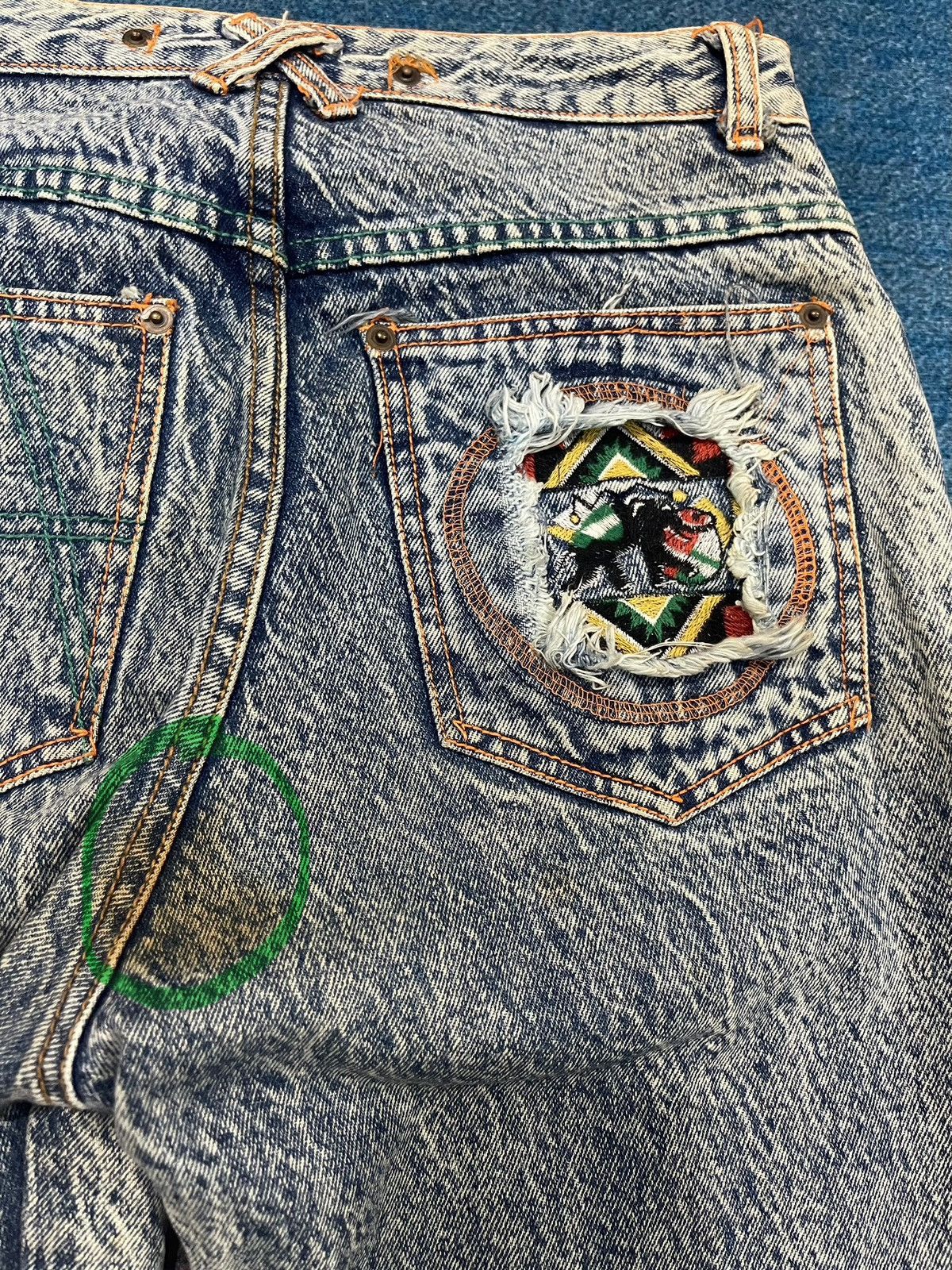 Kansai Yamamoto Vintage Kansai O2 Acid Wash Denim Jeans Size US 28 / EU 44 - 13 Thumbnail