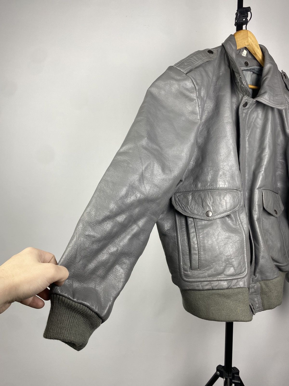 Leather × Vintage Vintage Genuine Leather MOTO Bomber Jacket Rock Punk Size US M / EU 48-50 / 2 - 7 Thumbnail