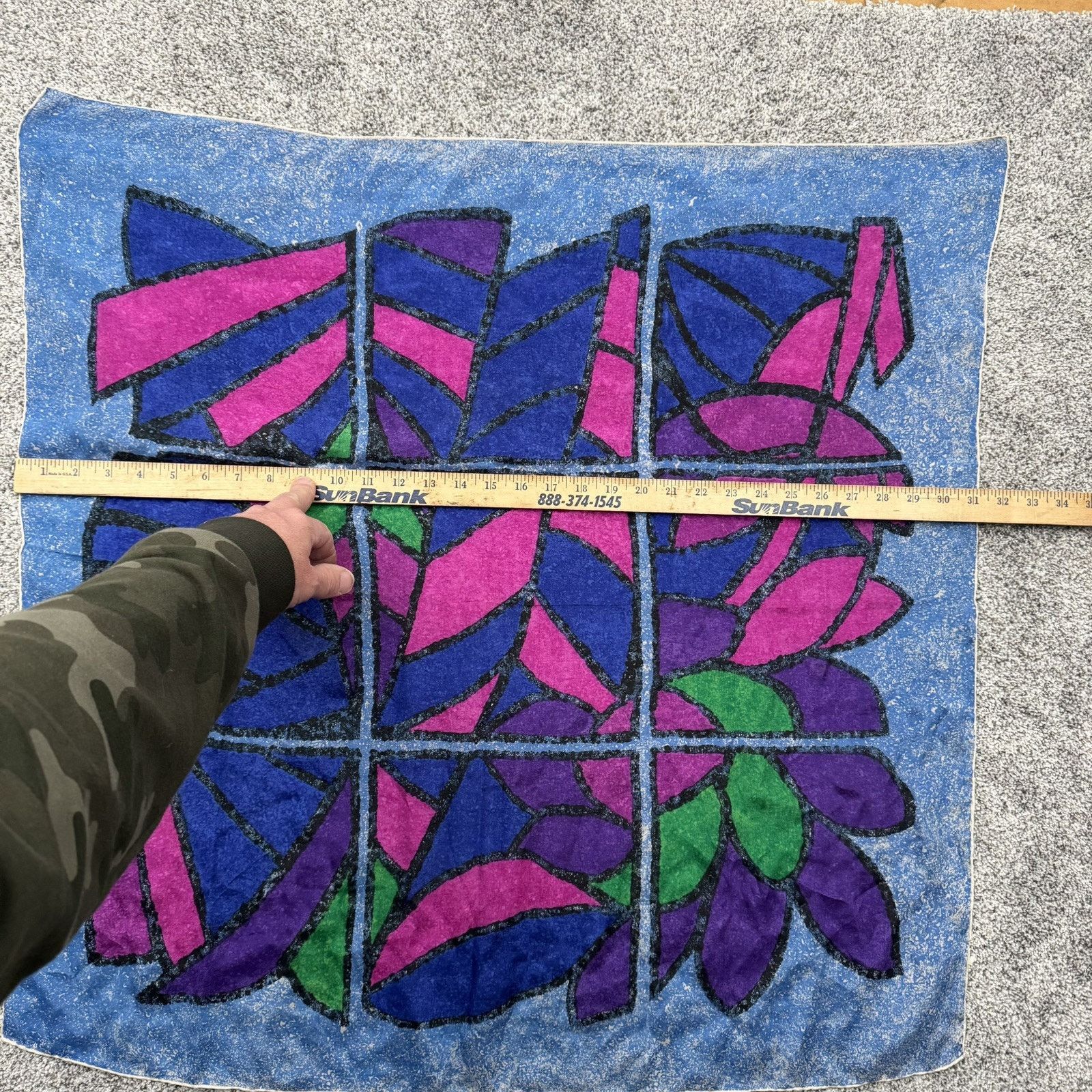 Other Vintage 70s 80s Scarf Avant-Garde Abstract Hippie Handmade Size ONE SIZE - 3 Thumbnail