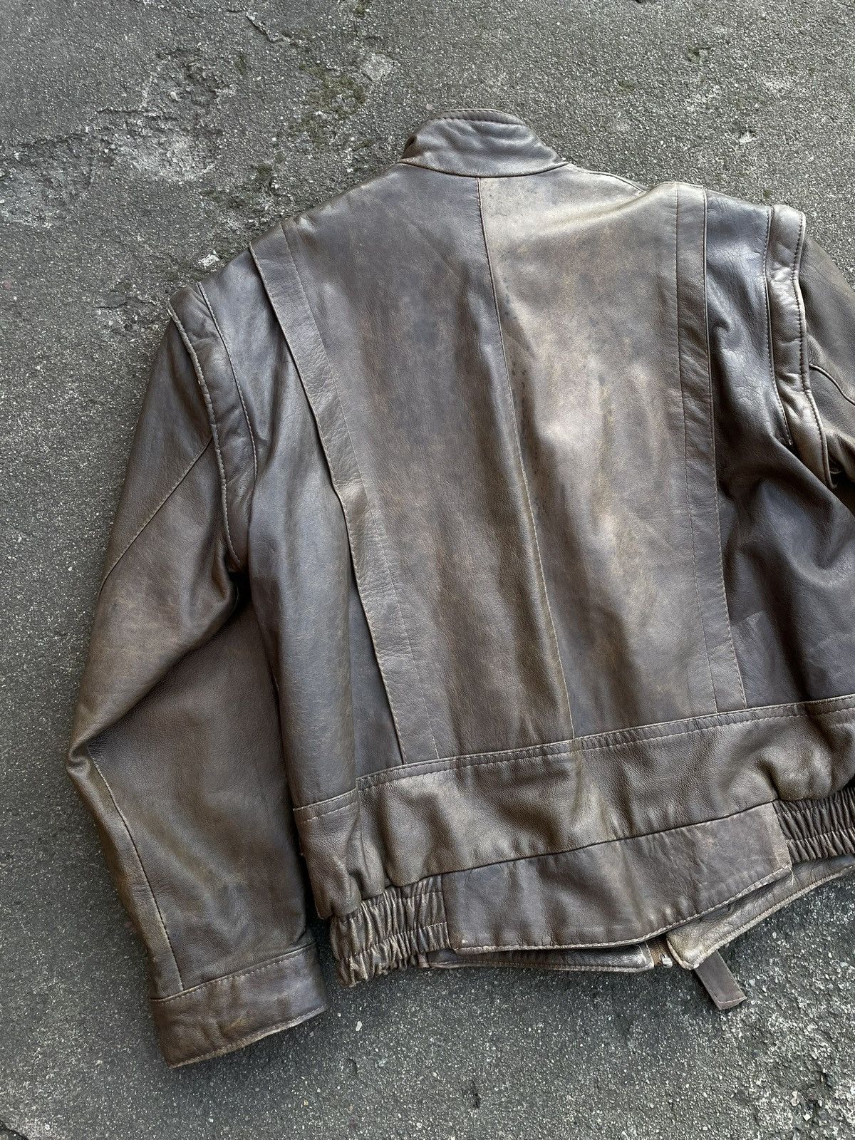 Vintage Washed Brown Retro 90s Genuine Real Leater Bomber Punk Rock Size US XL / EU 56 / 4 - 8 Thumbnail