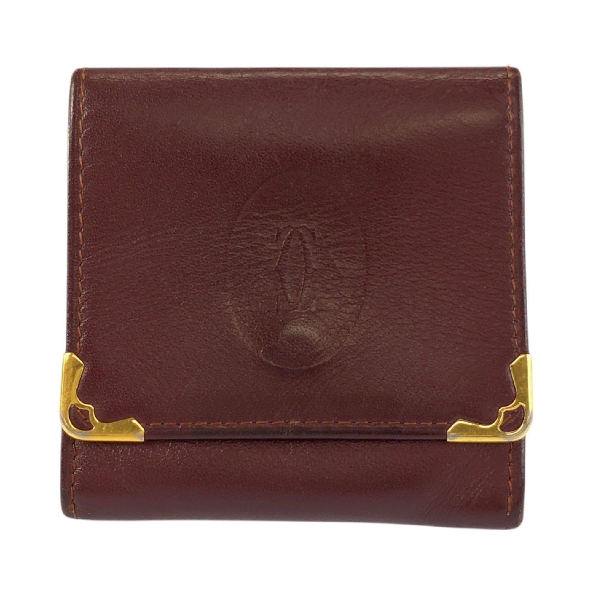 Cartier Cartier Must Line Bordeaux Gold Hardware Leather Wallet/Coin Purse for Women Size ONE SIZE - 1 Thumbnail