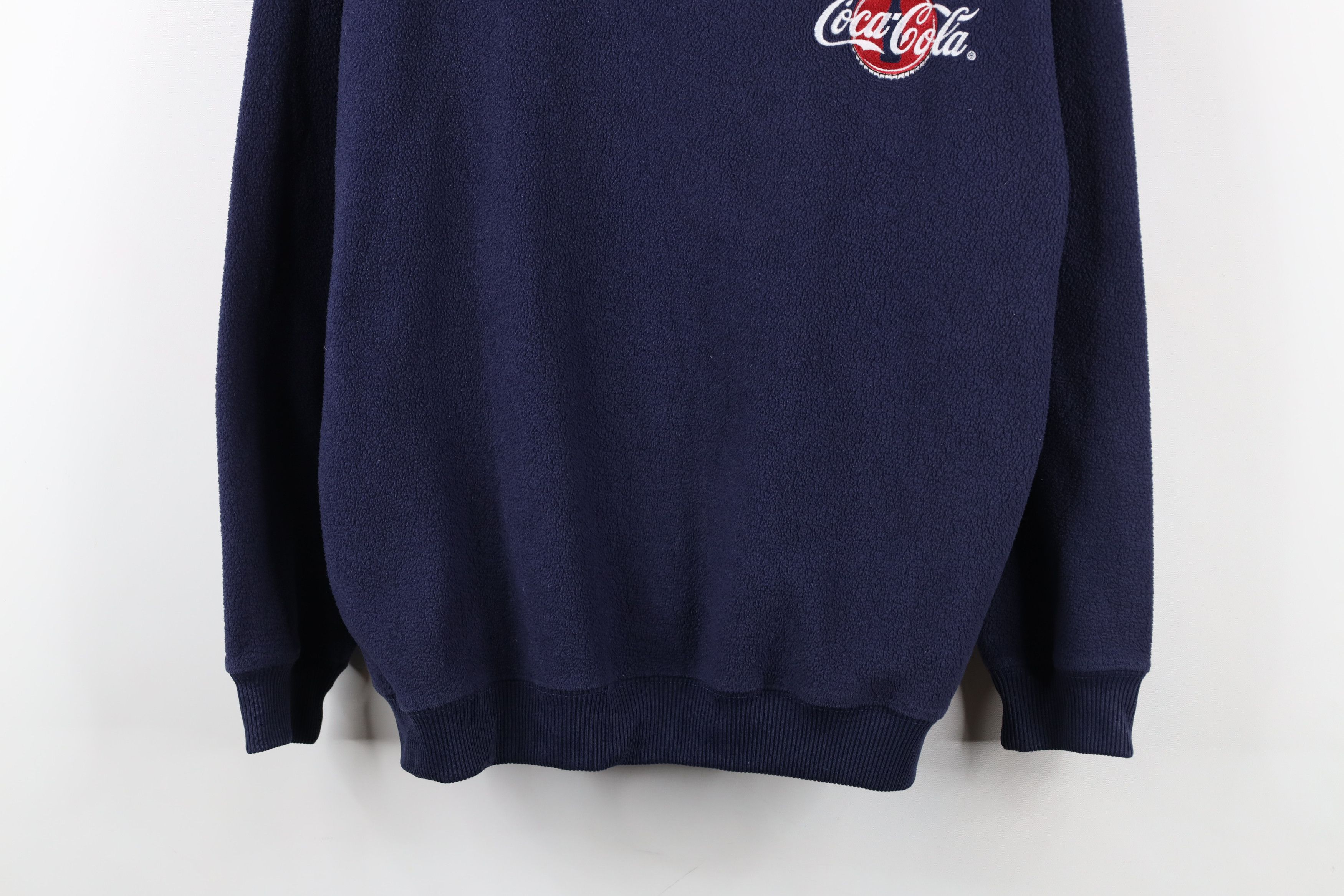 Coca Cola × Vintage Vintage 90s Coca Cola Spell Out Reverse Fleece Sweatshirt Size M / US 6-8 / IT 42-44 - 3 Thumbnail