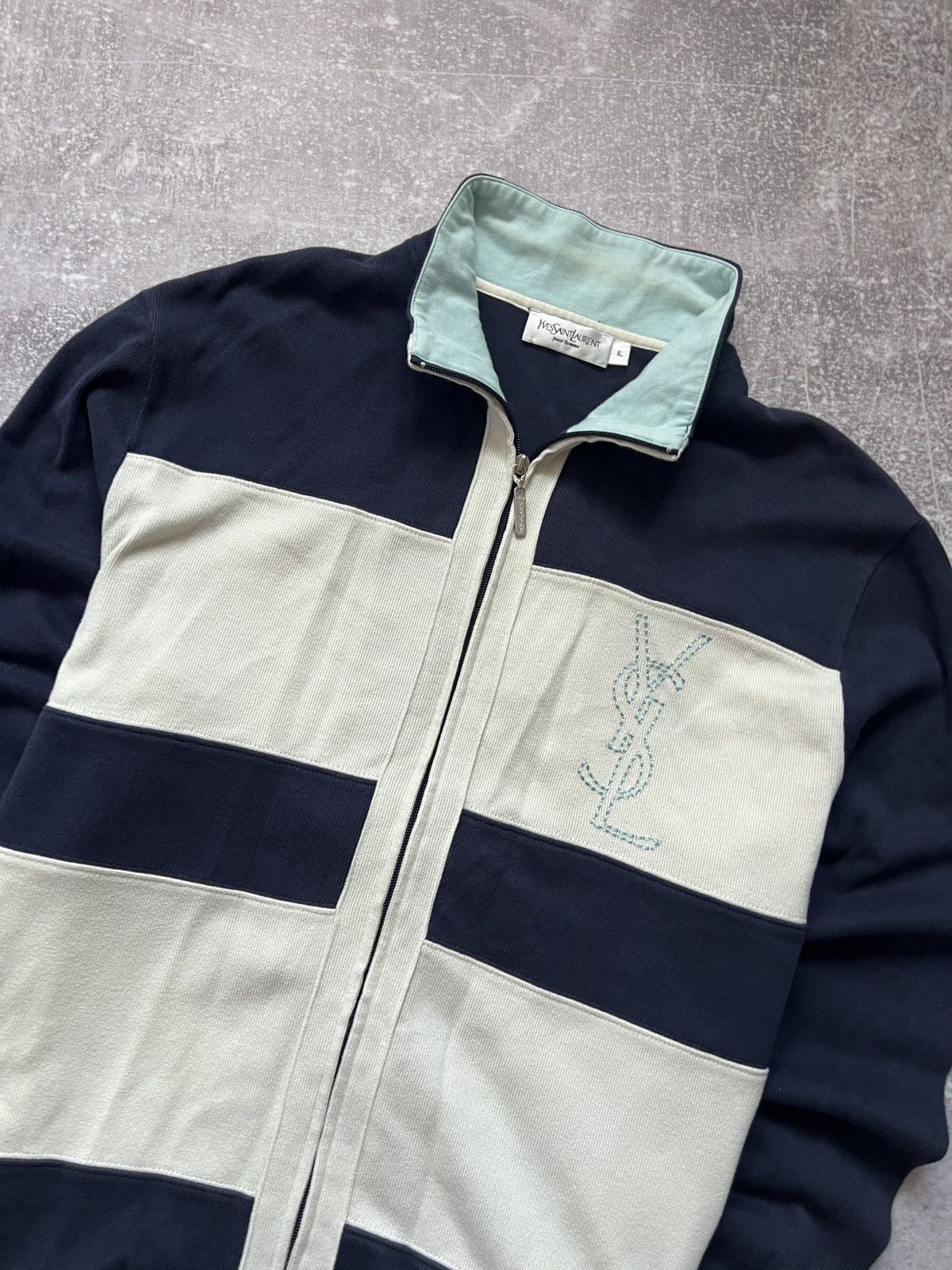Yves Saint Laurent Vintage YSL Yves Saint Laurent Zip Up Hoodie Size US XL / EU 56 / 4 - 2 Thumbnail