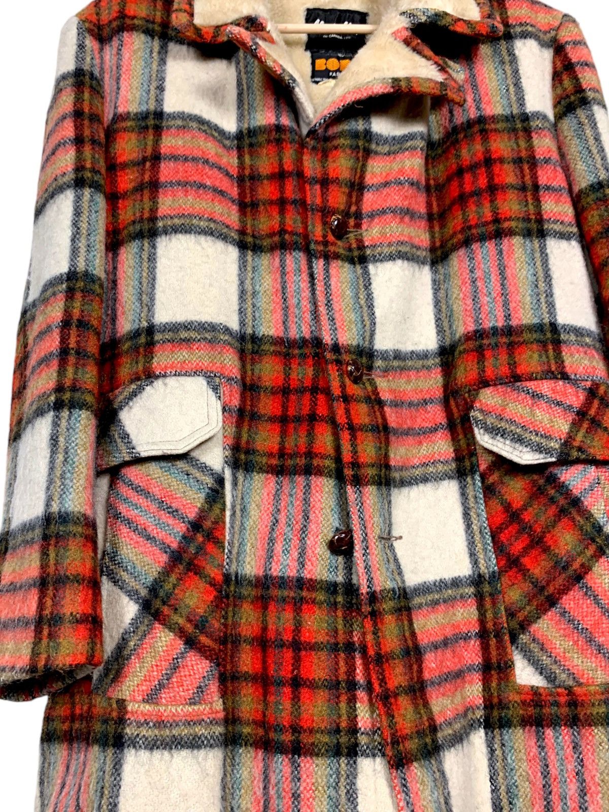 Japanese Brand 50s Vintage Canada Plaid Shearling Wool Heavy Coat Size US M / EU 48-50 / 2 - 4 Thumbnail