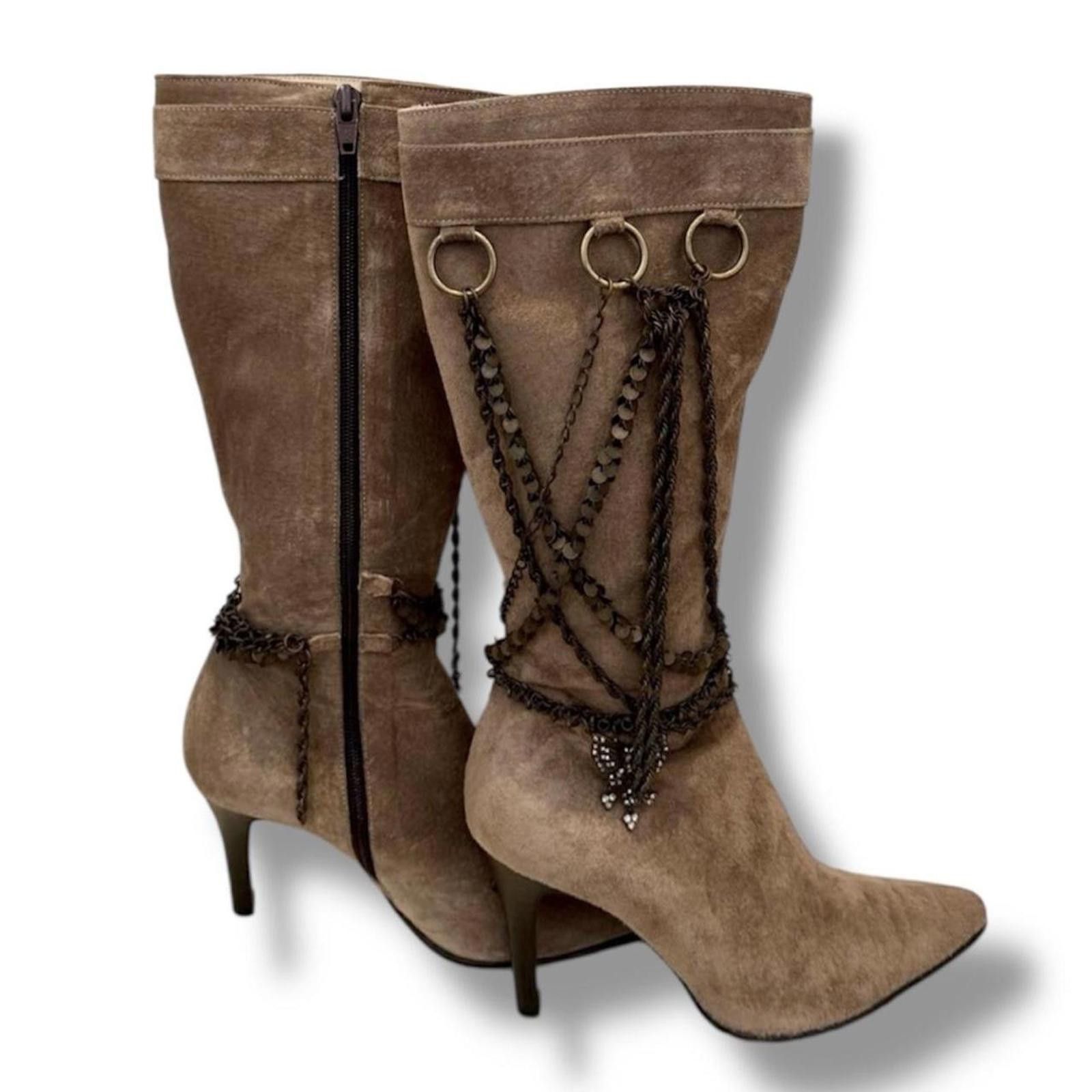 Other Real suede fairy grunge long 2000s style brown winter boots Size US 6 / IT 36 - 1 Thumbnail