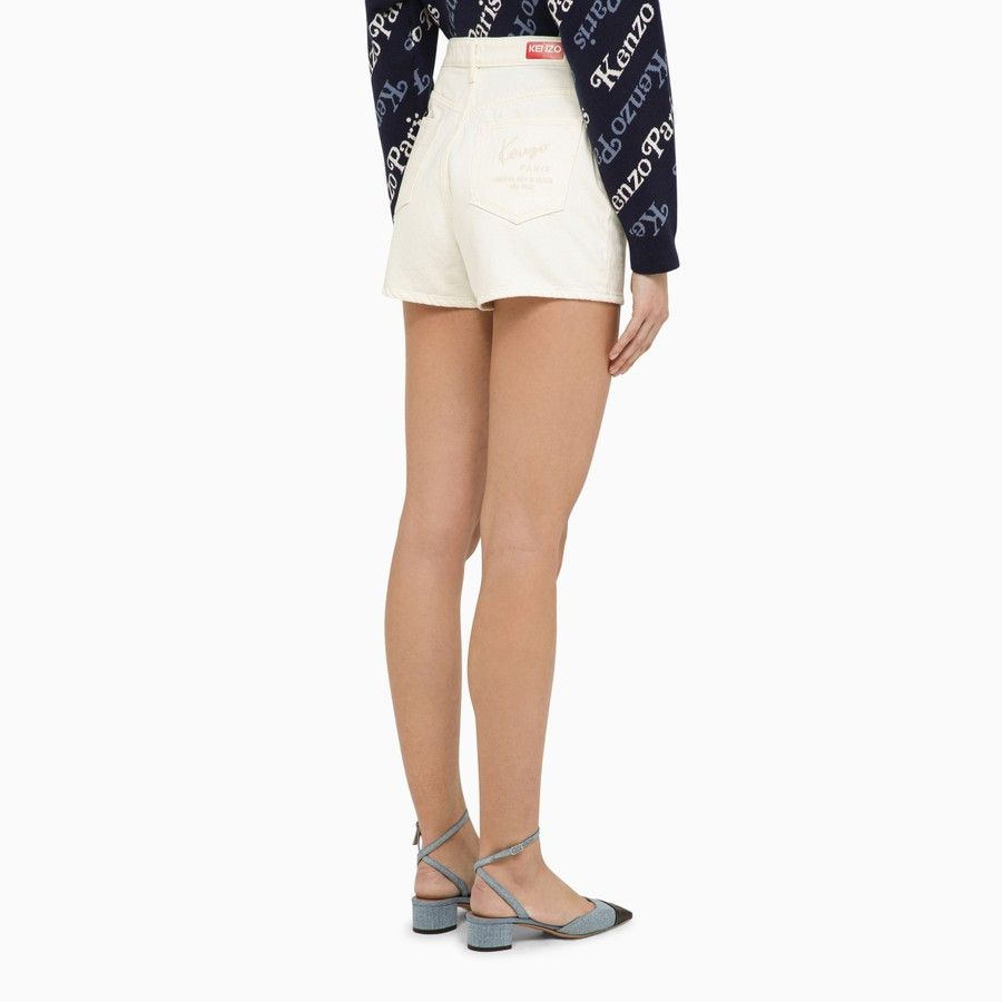 Kenzo o1d2blof0824 Denim Shorts in White Size 25" / US 0 / IT 36 - 4 Thumbnail