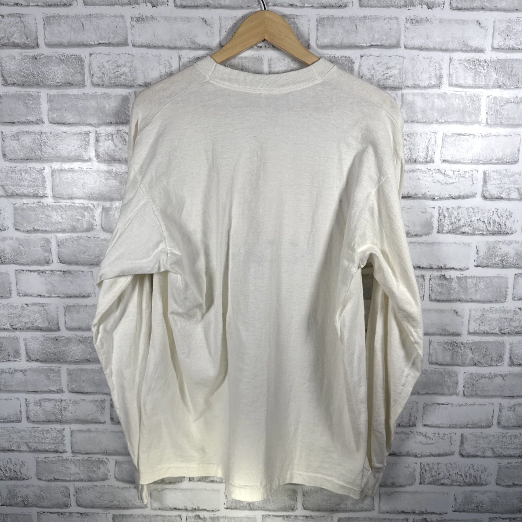 Fruit Of The Loom VINTAGE HOGS PRINT Fruit Of The Loom White Long Sleeve T-Shirt Mens XL USA Size US XL / EU 56 / 4 - 5 Thumbnail
