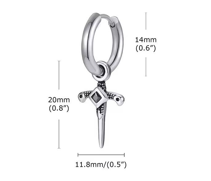 Jewelry Gothic Punk Cross Earring Size ONE SIZE - 4 Thumbnail