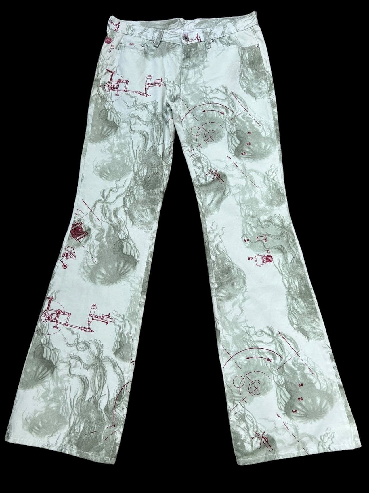 Diesel Vintage Y2K Diesel All Printed Graphics Flare Pant Size US 31 - 2 Thumbnail