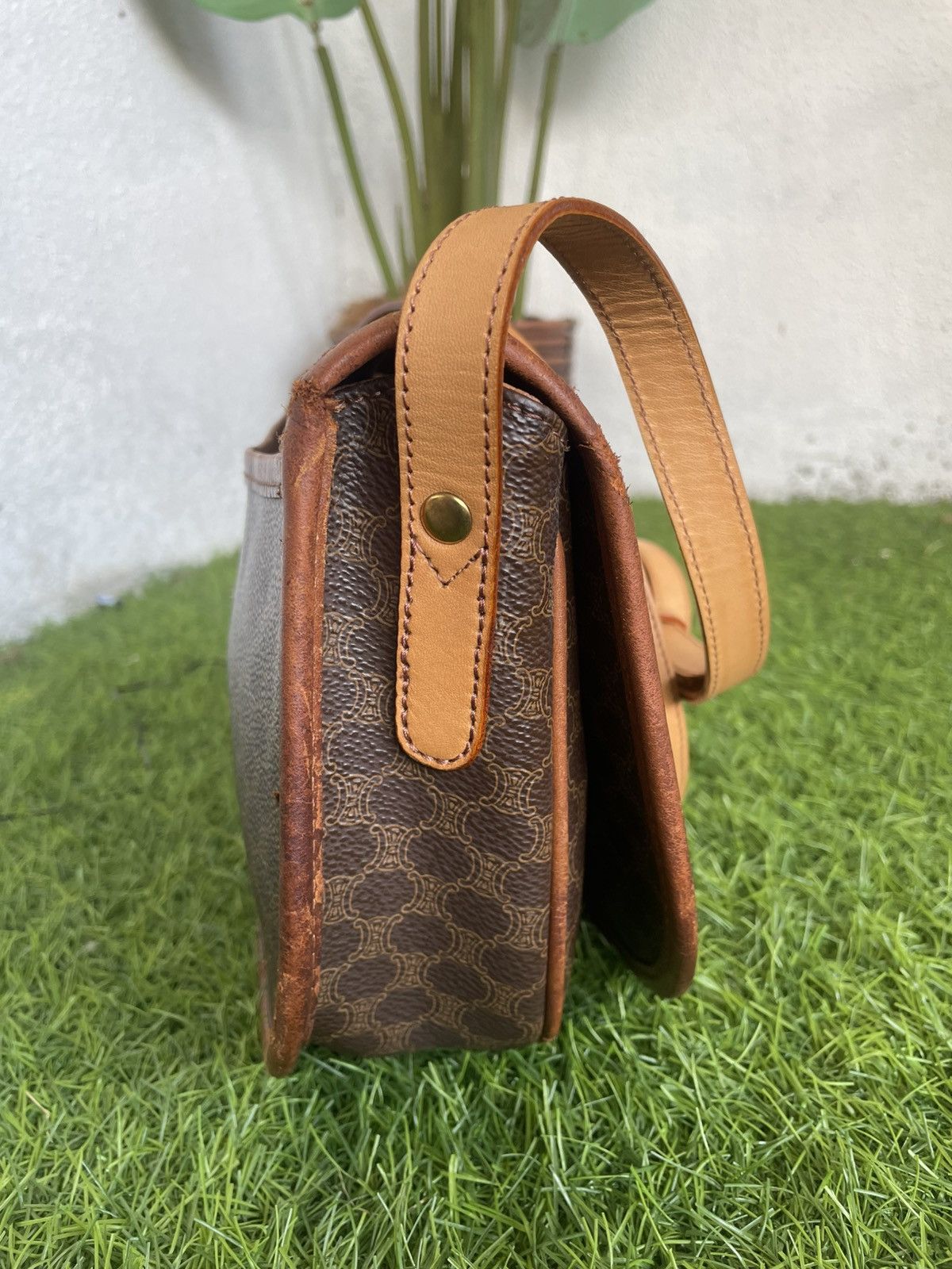 Celine Authentic CELINE Leather Vintage Macadam shoulder Size ONE SIZE - 3 Thumbnail