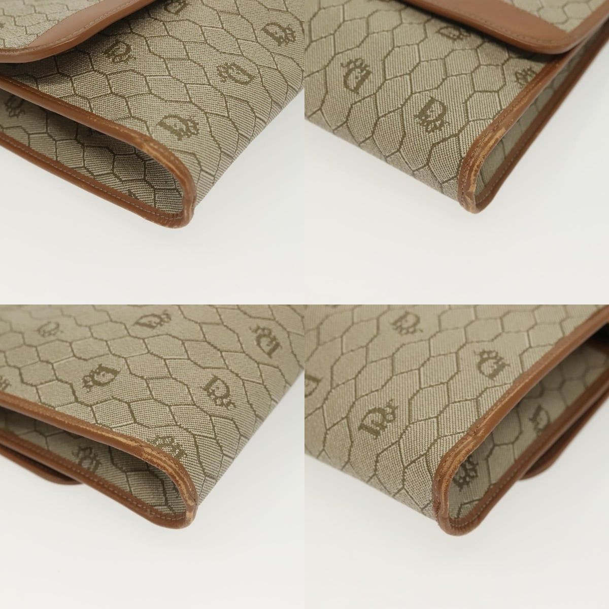Dior DIOR Honeycomb Canvas Chain Shoulder Bag Pvc Beige Gold Size ONE SIZE - 10 Thumbnail