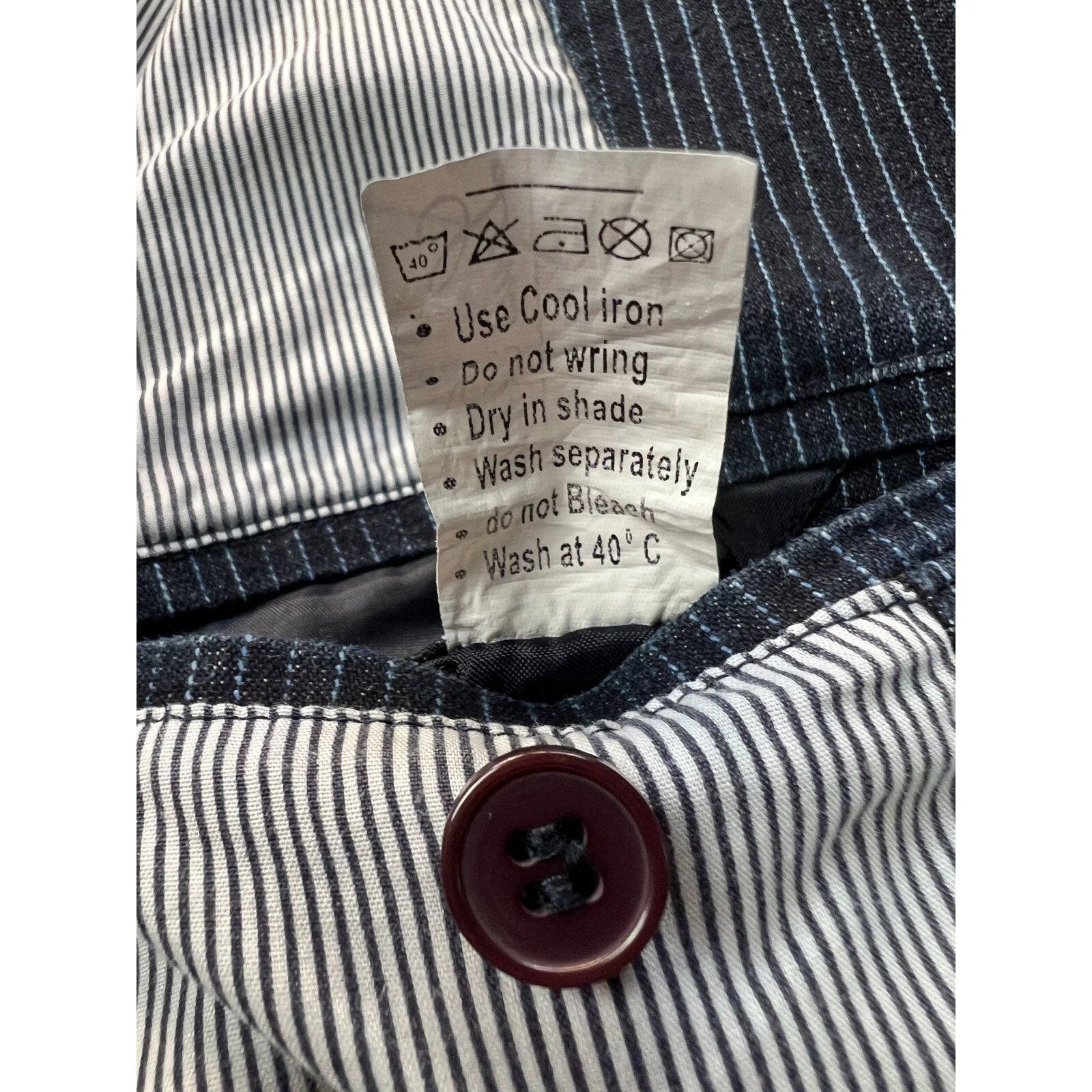 Louis Philippe Louis Philippe Denim Blazer Men Large Striped Vented Jacket Size US L / EU 52-54 / 3 - 7 Thumbnail