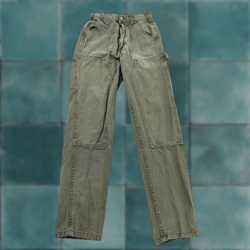Doublet J.Galt Pants Womens Small Green Denim Carpenter Regular Straight Hammer Loop Pockets Stretch Size 28" / US 6 / IT 42 - 1 Thumbnail