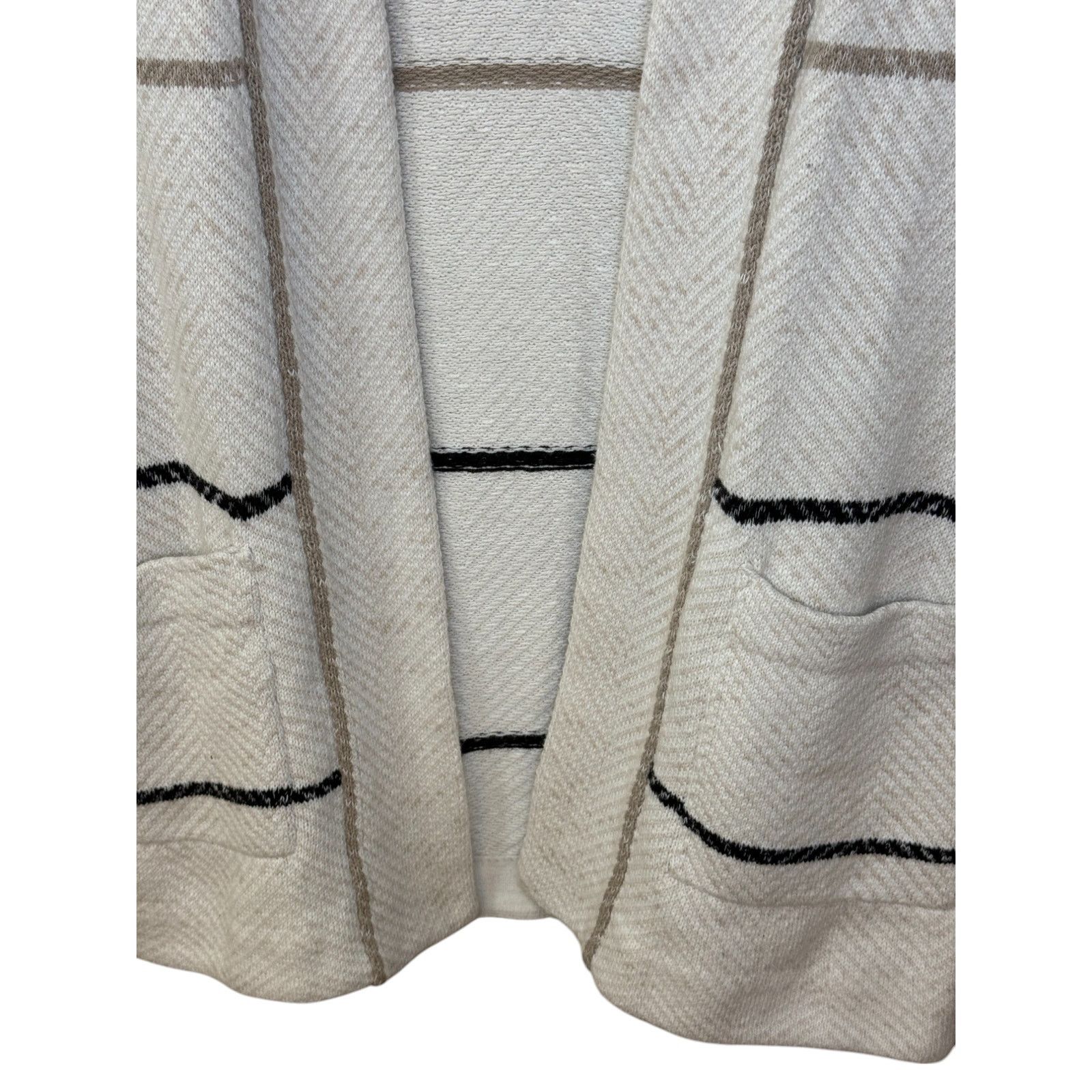 NIC+ZOE Nic+Zoe Cardigan Women X Small Beige Striped Open Preppy Size XS / US 0-2 / IT 36-38 - 4 Thumbnail