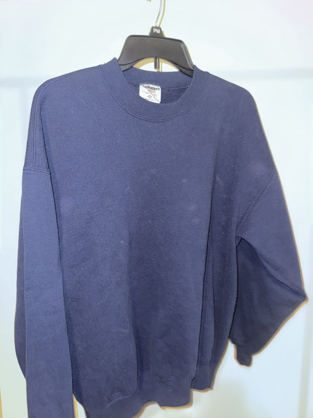 Vintage Jerzees Blank Navy Blue Sweater Size US L / EU 52-54 / 3 - 1 Thumbnail