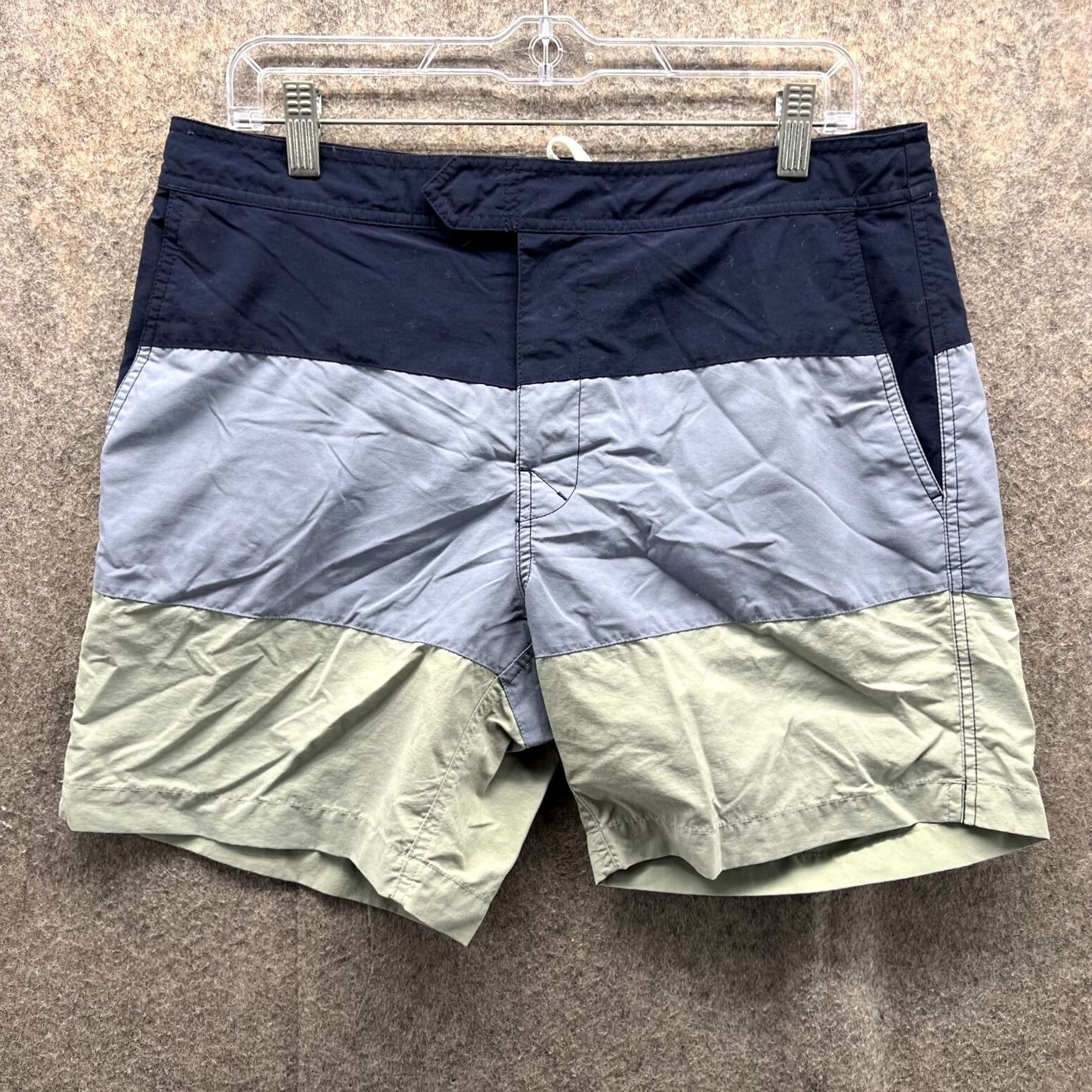 J.Crew VINTAGE J.CREW Shorts Men 32 Adult Blue Green Nylon Lined Swim Trunk Summer Bottom Mens 90s Size US 32 / EU 48 - 2 Thumbnail