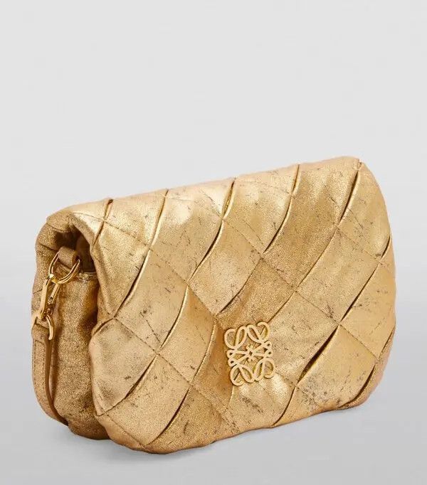 Loewe o1in1g0426 Size: OS/ Goya Mini Puffer Bag in Gold Size ONE SIZE - 6 Thumbnail
