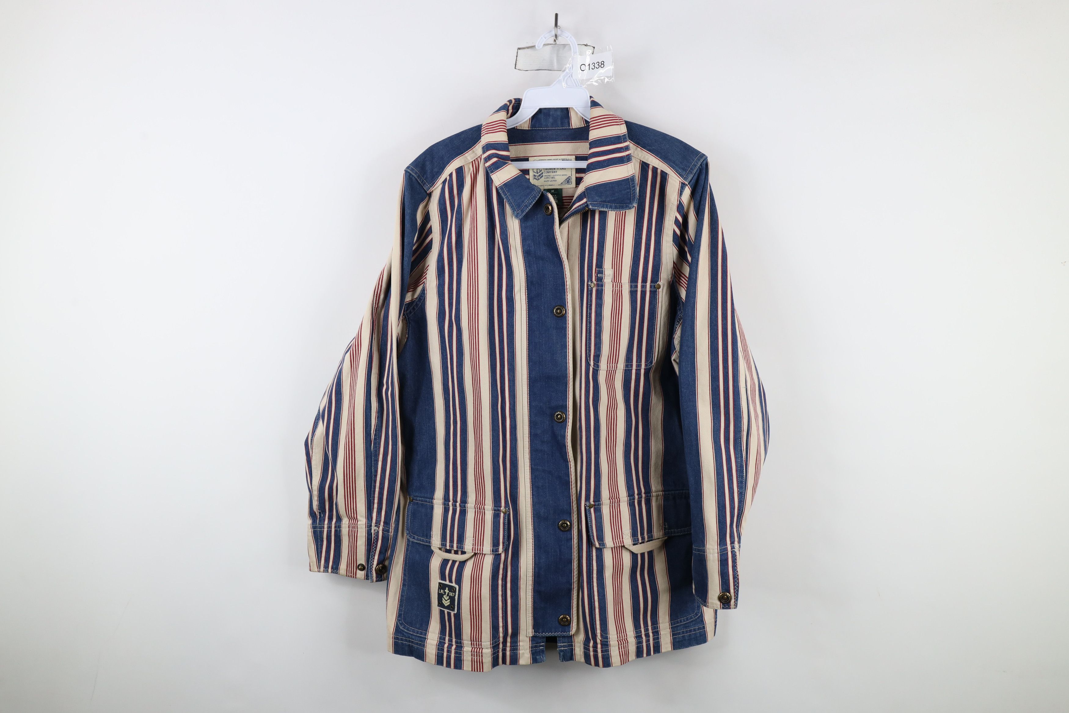 Ralph Lauren × Vintage Vintage 90s Ralph Lauren Denim Naval Chore Barn Jacket Size M / US 6-8 / IT 42-44 - 1 Thumbnail