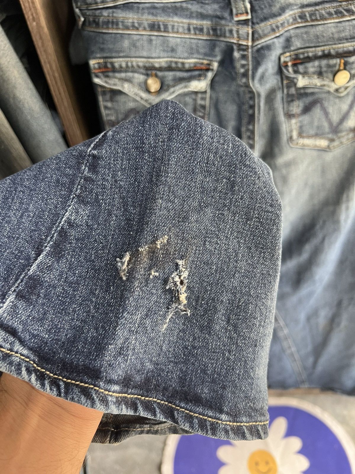 Other 🔥Rare Vigoss Jeans Wide Leg Distressed Denim Size US 35 - 16 Thumbnail