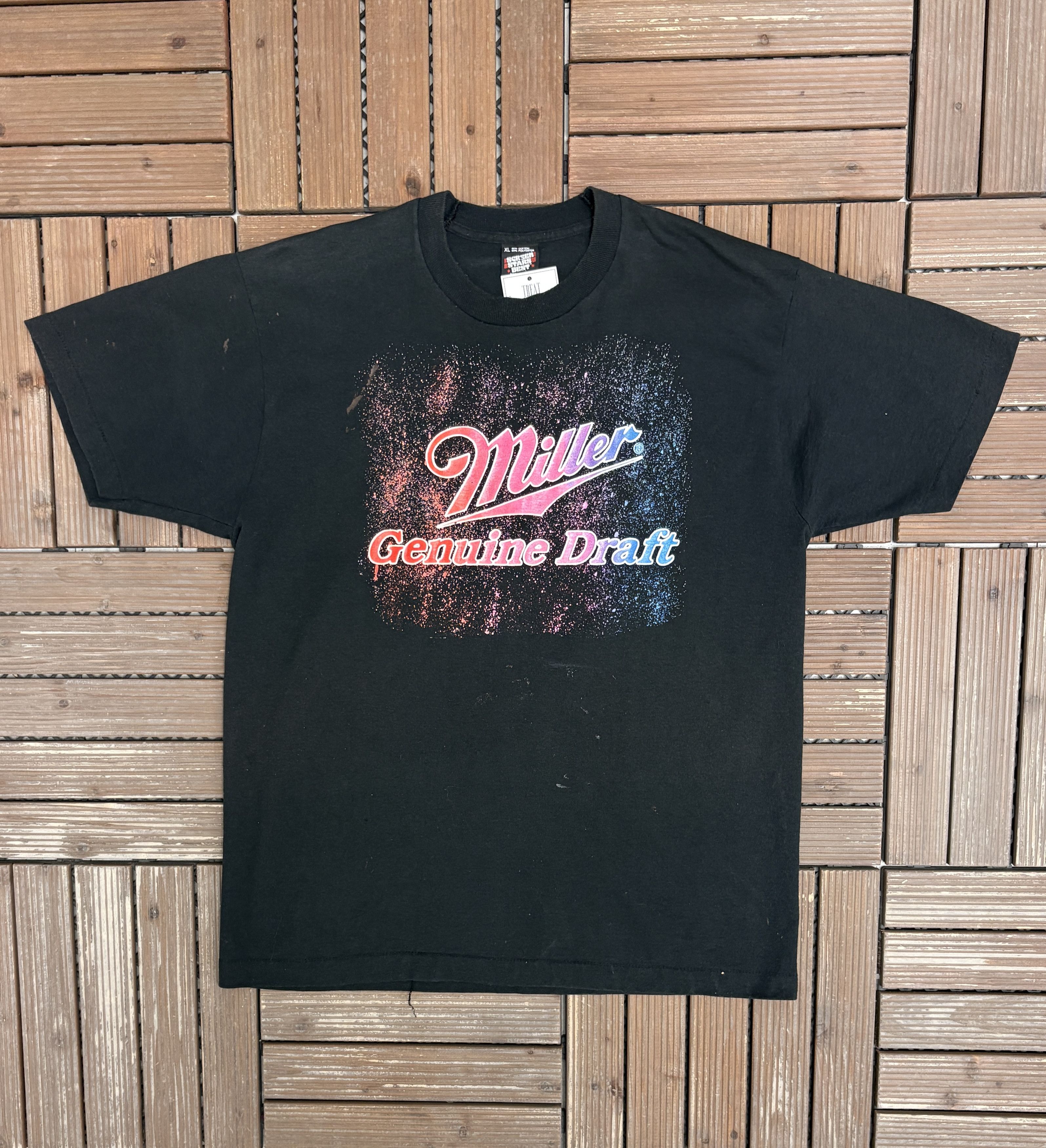 Vintage Miller Genuine Draft Vintage Black T-Shirt Tee Size US XL / EU 56 / 4 - 1 Thumbnail