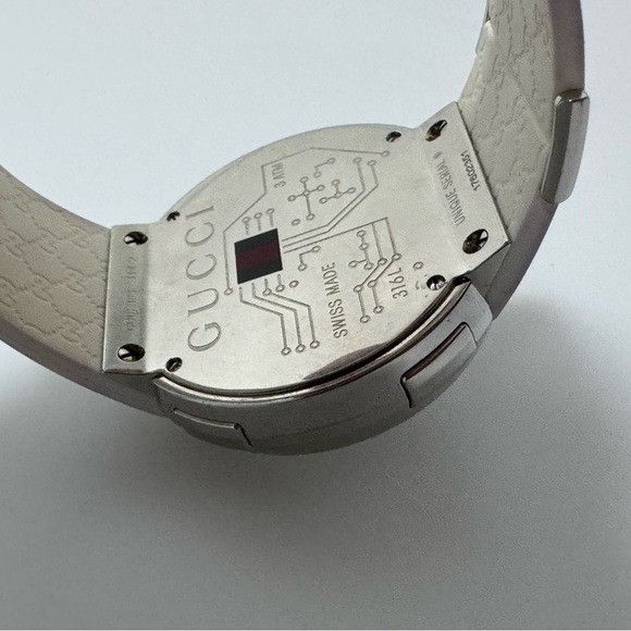 Gucci Gucci Striped White Rubber Digital Watch YA114214 Size ONE SIZE - 5 Thumbnail