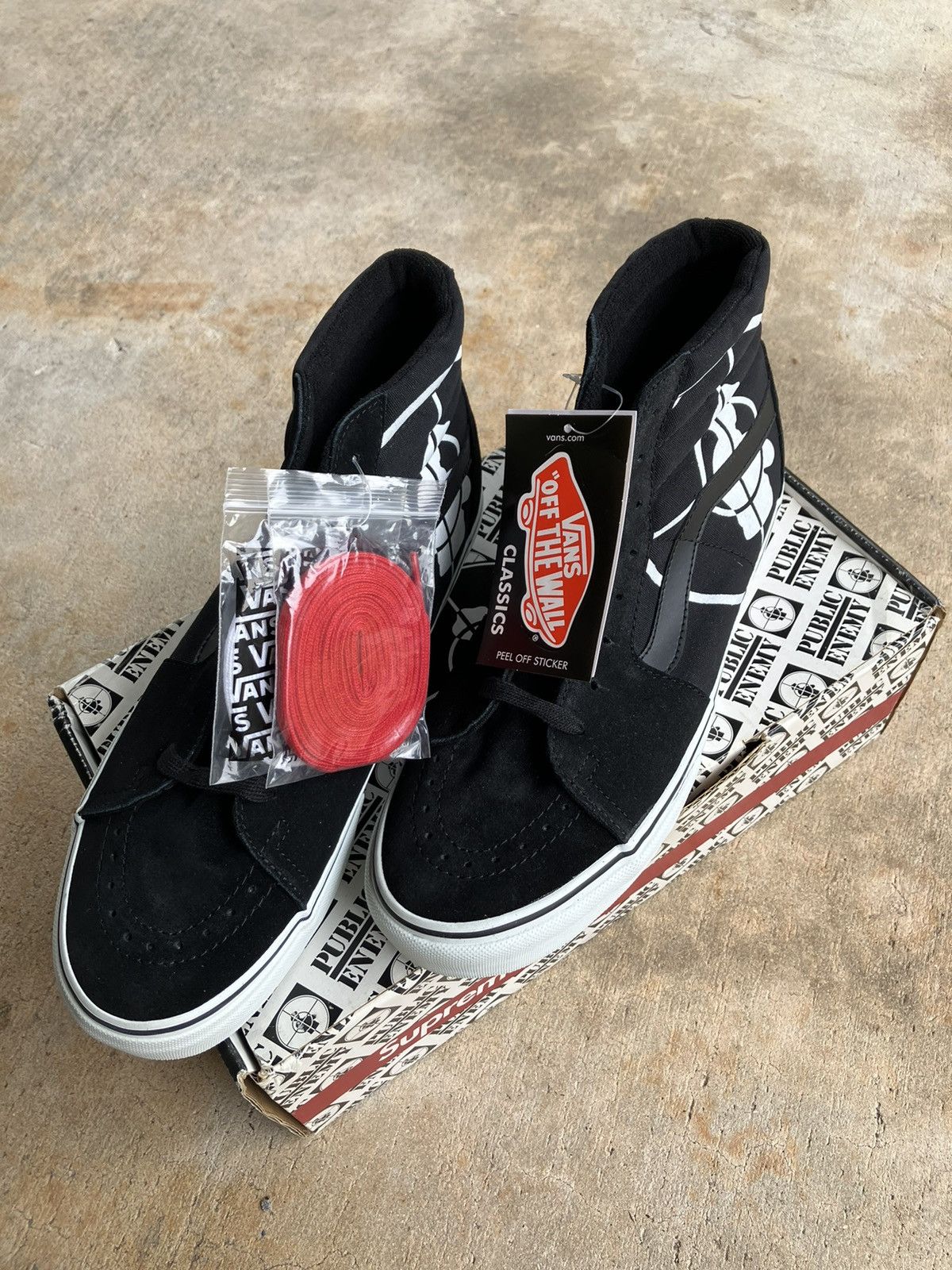 Public Enemy Supreme Vans Supreme Public Enemy Vans sk8 hi 2006 Grailed