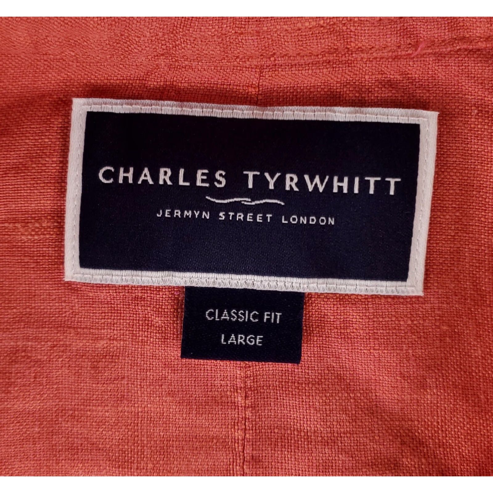 Charles Tyrwhitt Charles Tyrwhitt 100% Linen Button Up Shirt Classic Fit Red Salmon Mens L Size US L / EU 52-54 / 3 - 2 Thumbnail