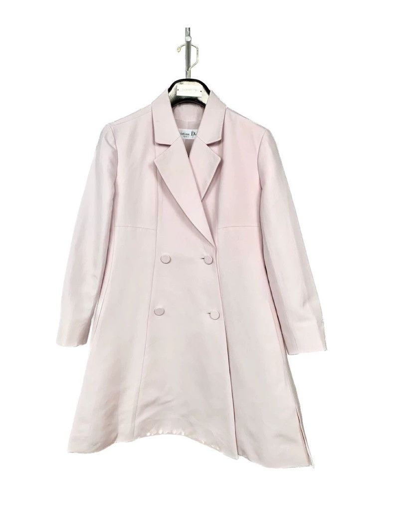 Dior Dior Women's pink silk fabric long-sleeved lapel windbreake Size M / US 6-8 / IT 42-44 - 1 Thumbnail