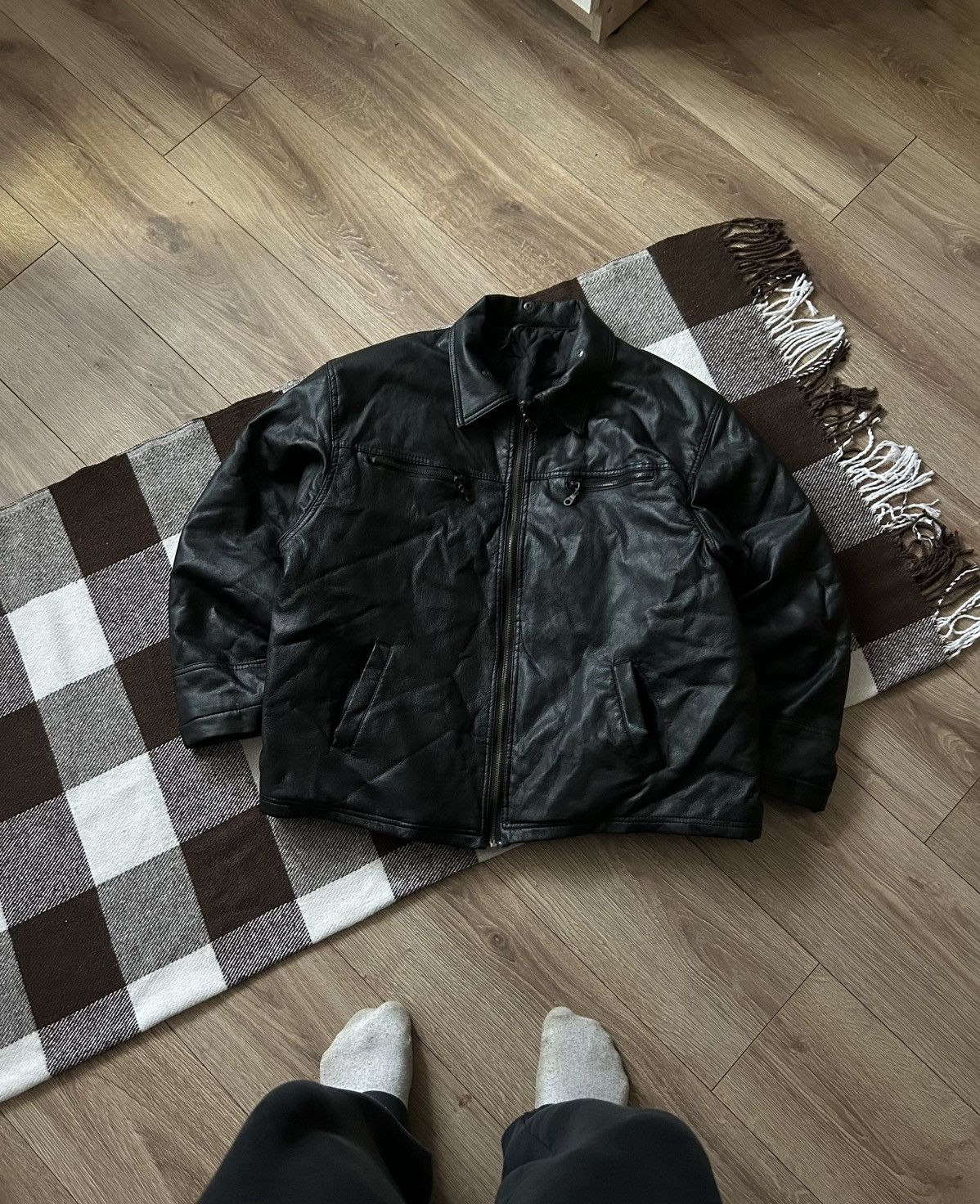 Genuine Leather × Vintage Vintage Genuine Leather bombers jacket mens y2k rare Size US M / EU 48-50 / 2 - 1 Thumbnail