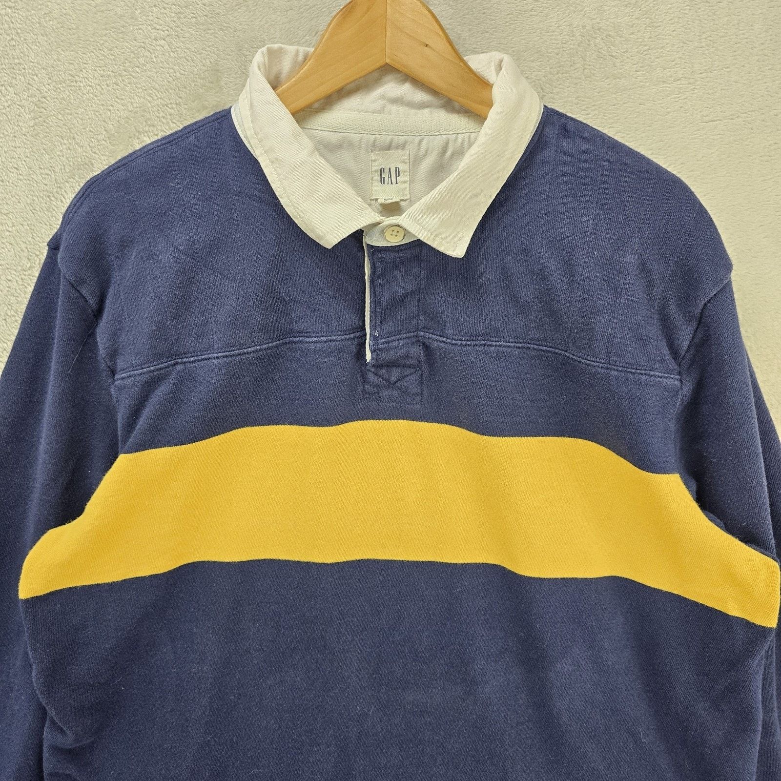 Gap Gap Rugby Polo Shirt Men XL Navy Blue Yellow Colorblock Size US XL / EU 56 / 4 - 3 Thumbnail