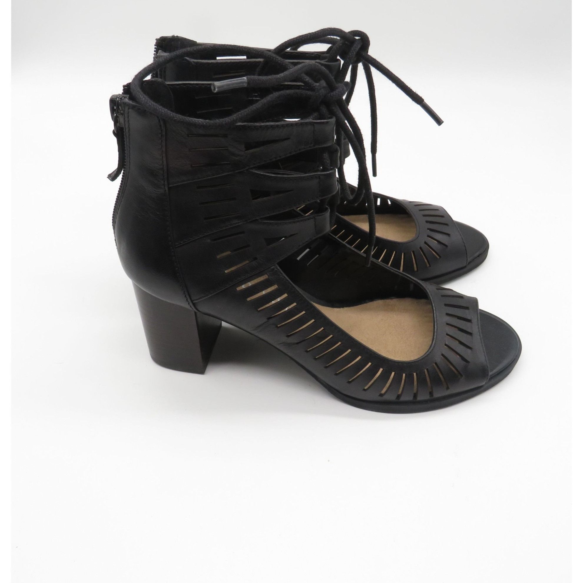 Other Bella Vita Keaton Black Leather Lace-Up Heeled Sandals Size Size US 6.5 / IT 36.5 - 1 Thumbnail