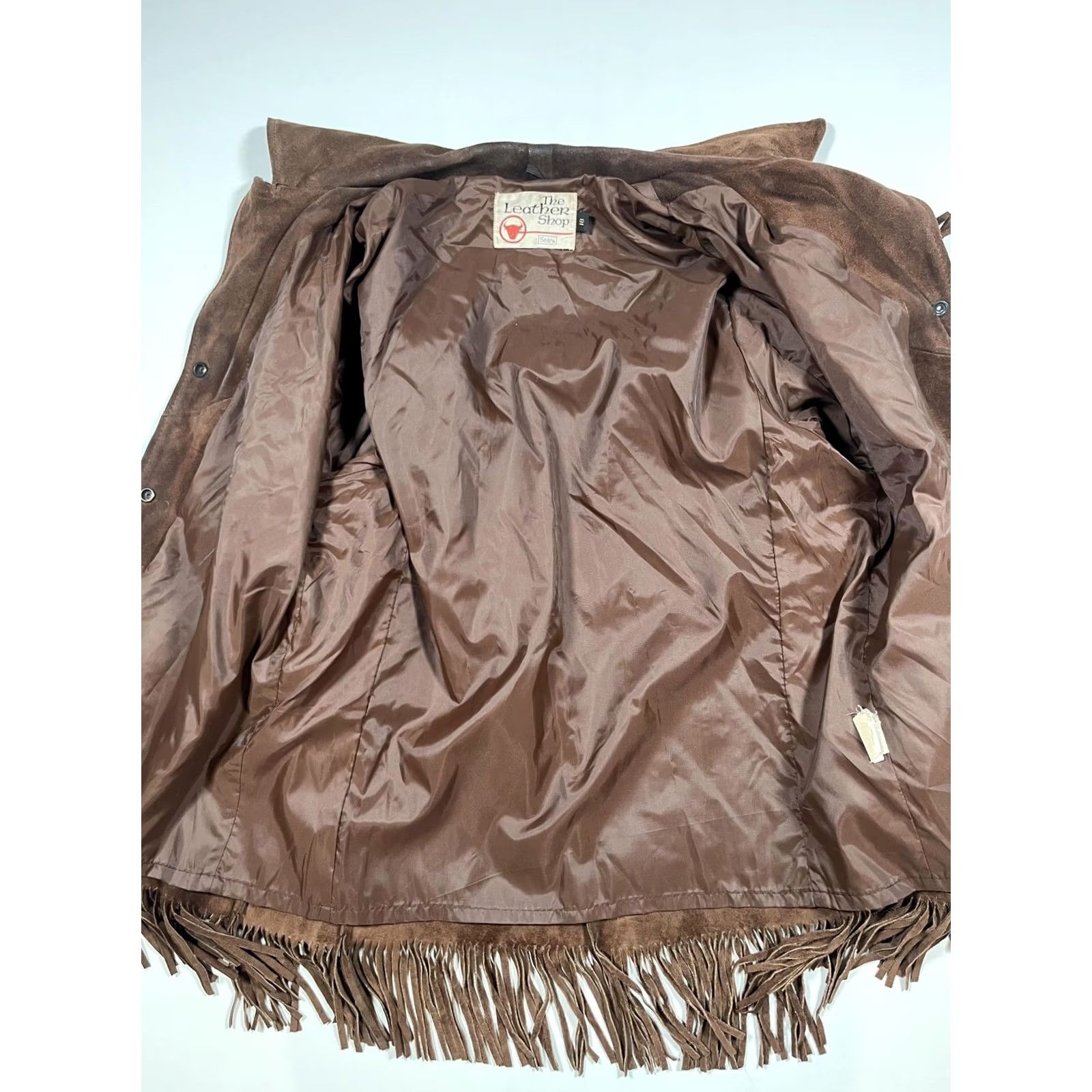Sears Vintage The Leather Shop Jacket Womens 18 Brown Suede Fringe Western Sears Jacket Women 18 Brown Fringe Size XXL / US 16-18 / IT 52-54 - 5 Thumbnail
