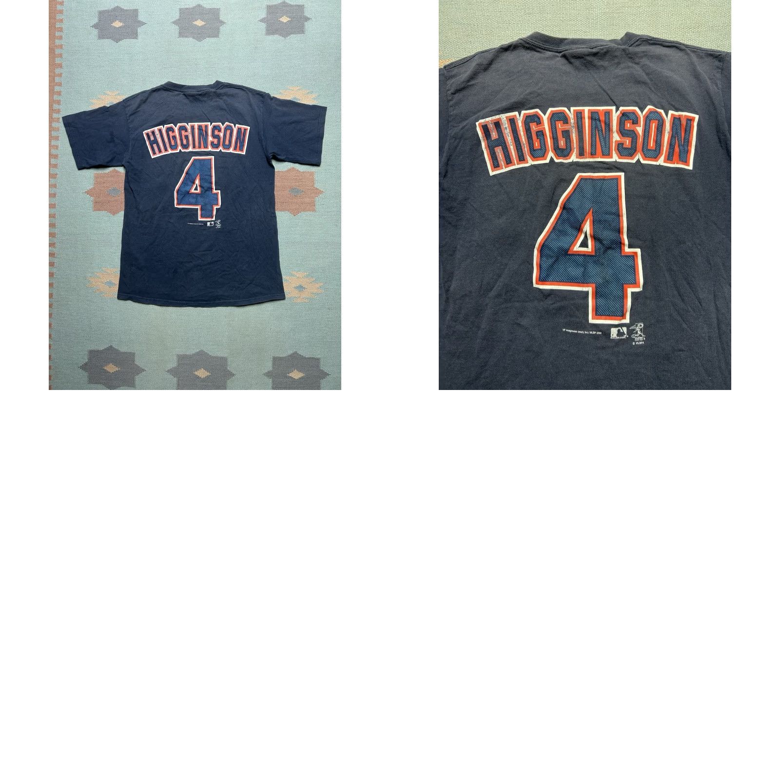 MLB VINTAGE Detroit Tigers T-Shirt Bobby Higginson #4 MLB Blue M & M Men Medium Sized Shirt Size US M / EU 48-50 / 2 - 8 Thumbnail
