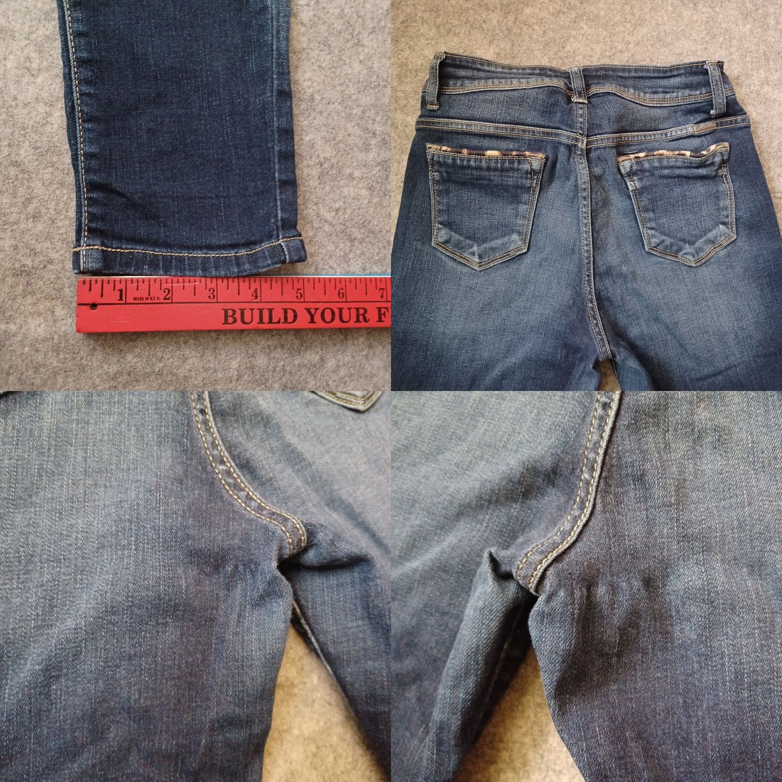 Vintage Kancan Jeans Womens 28 Blue Denim Mid Rise Skinny Distressed Stretch Cut 1210 Jeans Size 28" / US 6 / IT 42 - 9 Thumbnail