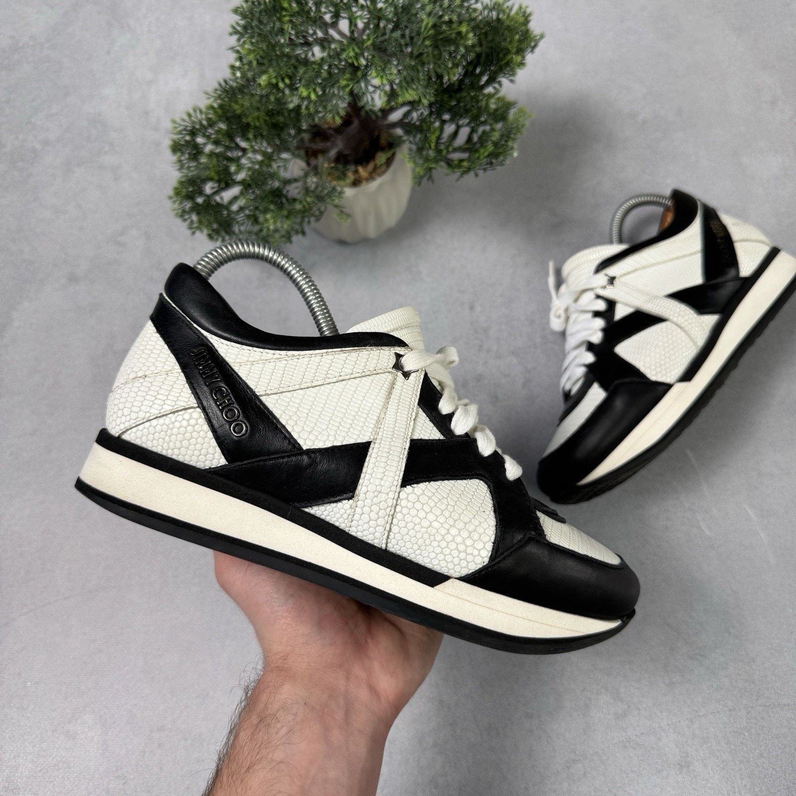 Jimmy Choo Leather Women Sneakers Size 37.5 Us 7.5