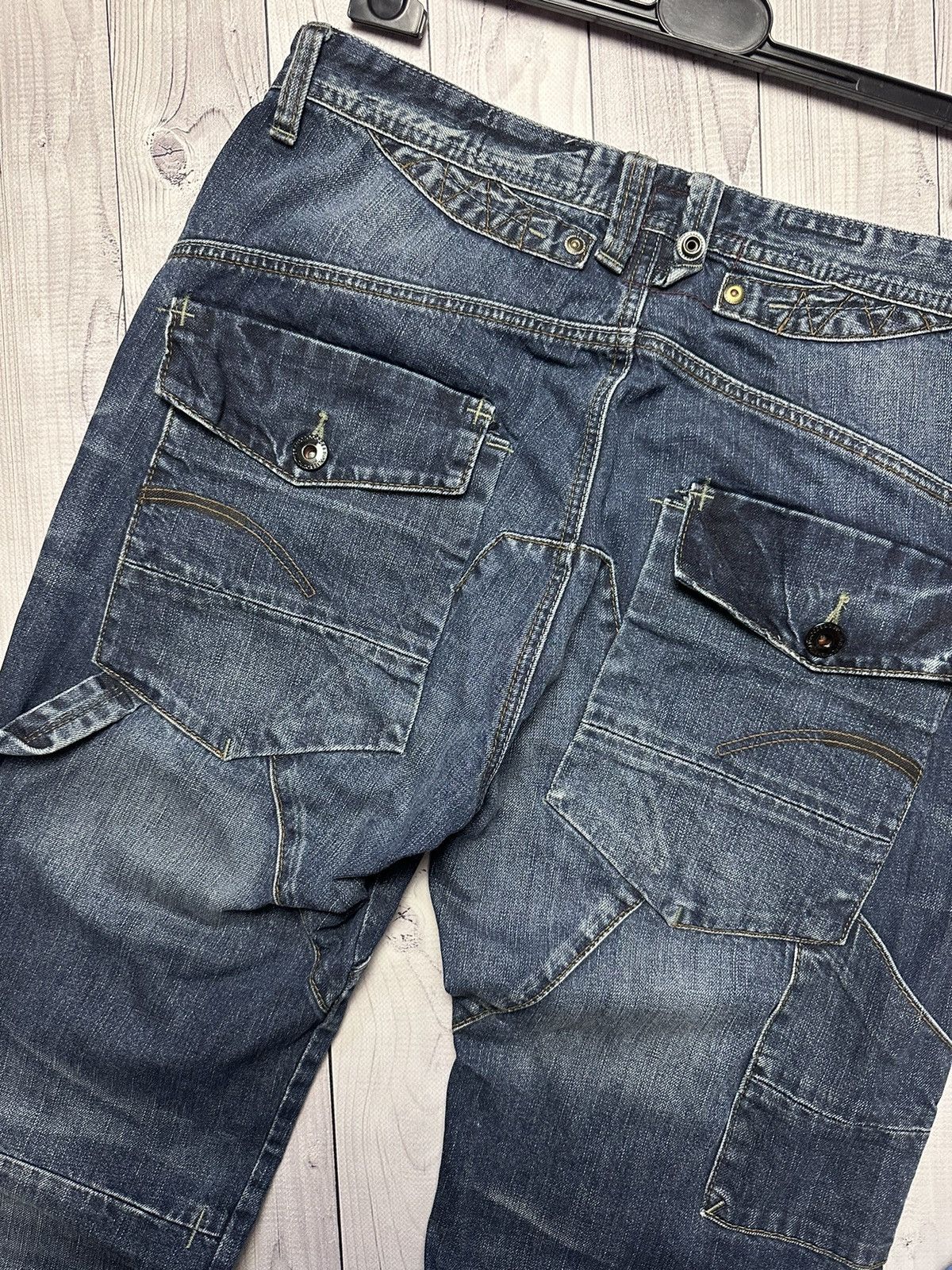 Other × Vintage Vintage cargo multi pocket denim jeans rare size 34/36 Size US 36 / EU 52 - 5 Thumbnail