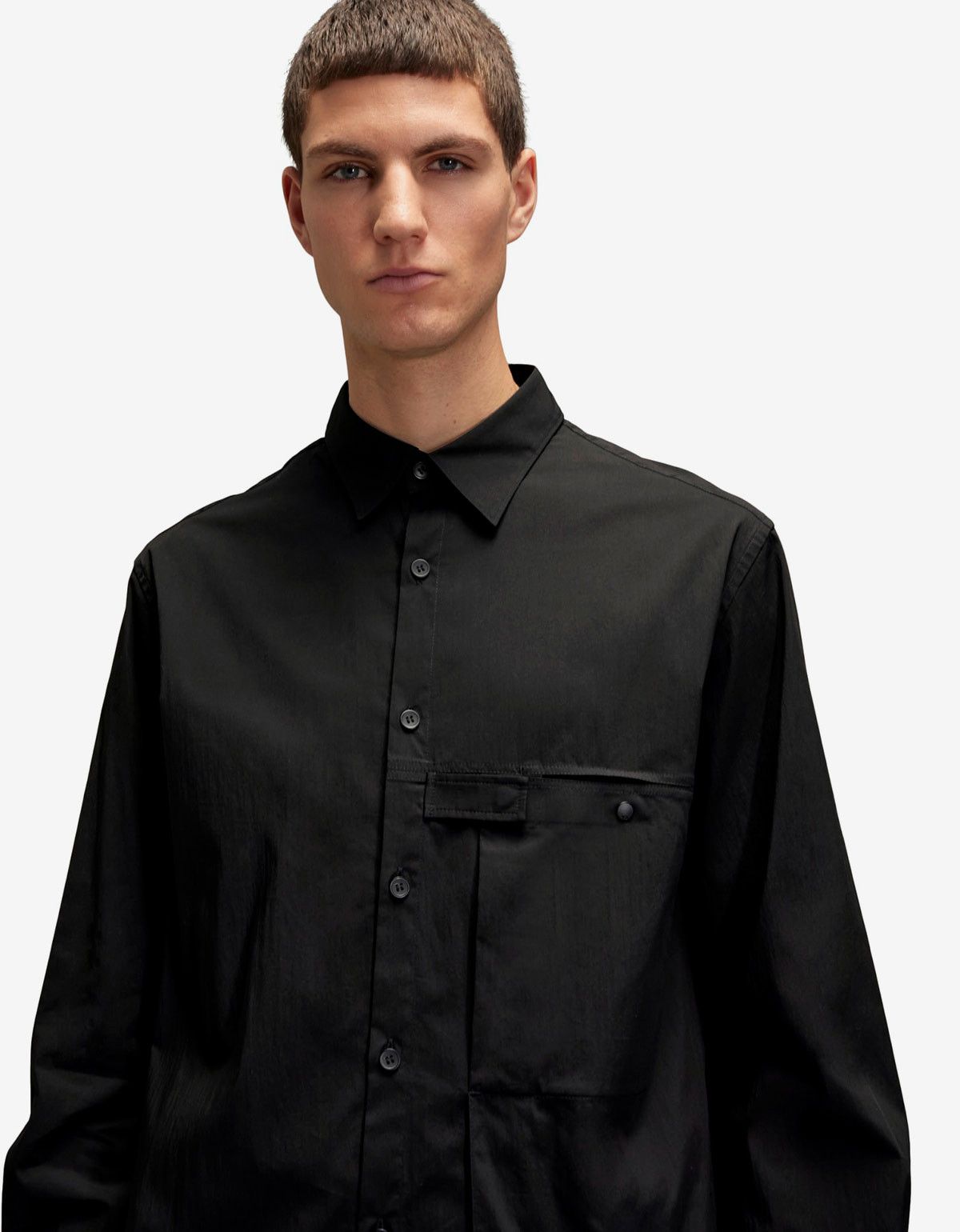 Y-3 Y-3 Black Pleated Pocket Shirt Size US XS / EU 42 / 0 - 6 Thumbnail
