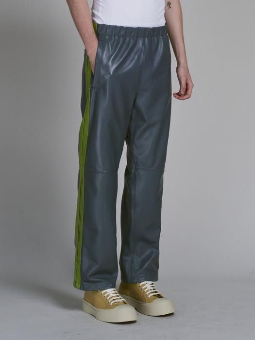 Marni o1w1db10326 Teal Nappa Leather Track Pants in Blue Size US 30 / EU 46 - 1 Thumbnail