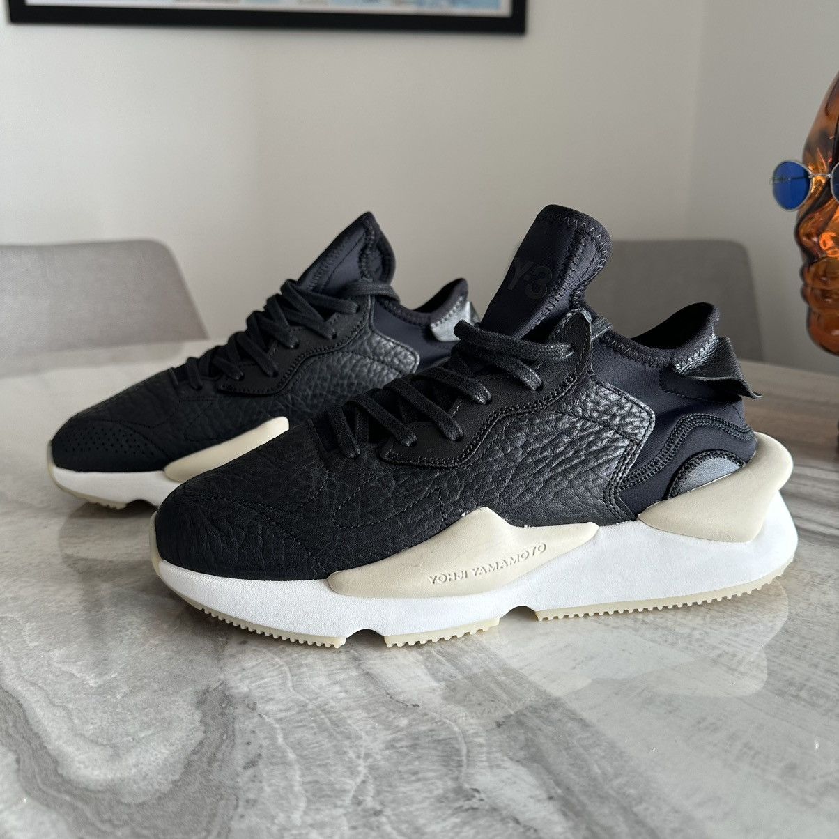 Adidas × Y-3 adidas Y-3 Kaiwa Black / Off-White / Bliss Sneakers Size US 8 / EU 41 - 1 Thumbnail
