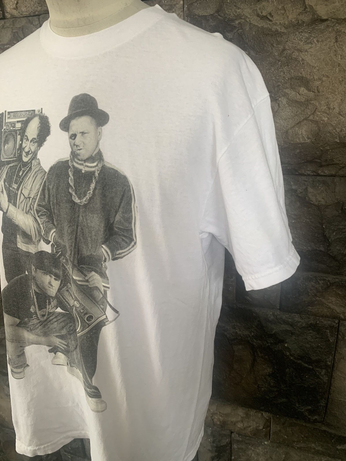 RUN DMC × Rap Tees × Vintage Vintage The Three Stooges Parody Run DMC T shirt Size US L / EU 52-54 / 3 - 4 Thumbnail