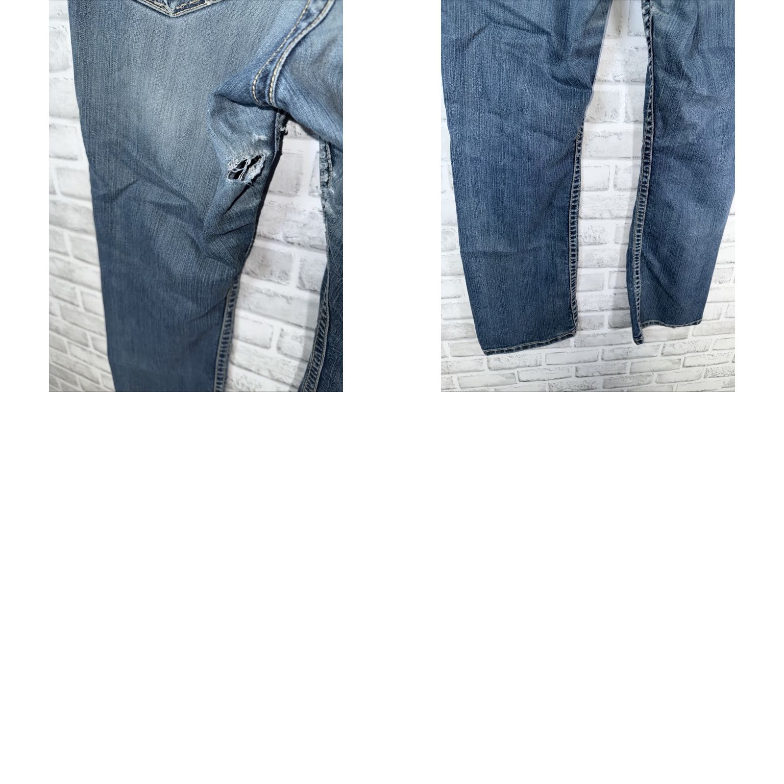 Vintage BKE Jeans Distressed Blue Denim Britni Straight Stretch Medium Wash Womens 34x29 Size 24" / US 00 / IT 34 - 8 Thumbnail