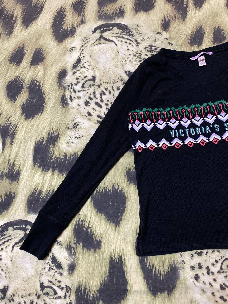 Victoria's Secret Vintage tribal sweater style cropped boxy archive y2k Size M / US 6-8 / IT 42-44 - 5 Thumbnail