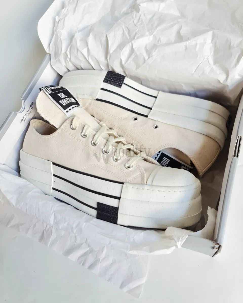 Rick Owens Converse 70 ox DBL DRKSTAR Natural Ivory A04955C Size US 9.5 / EU 42-43 - 4 Thumbnail