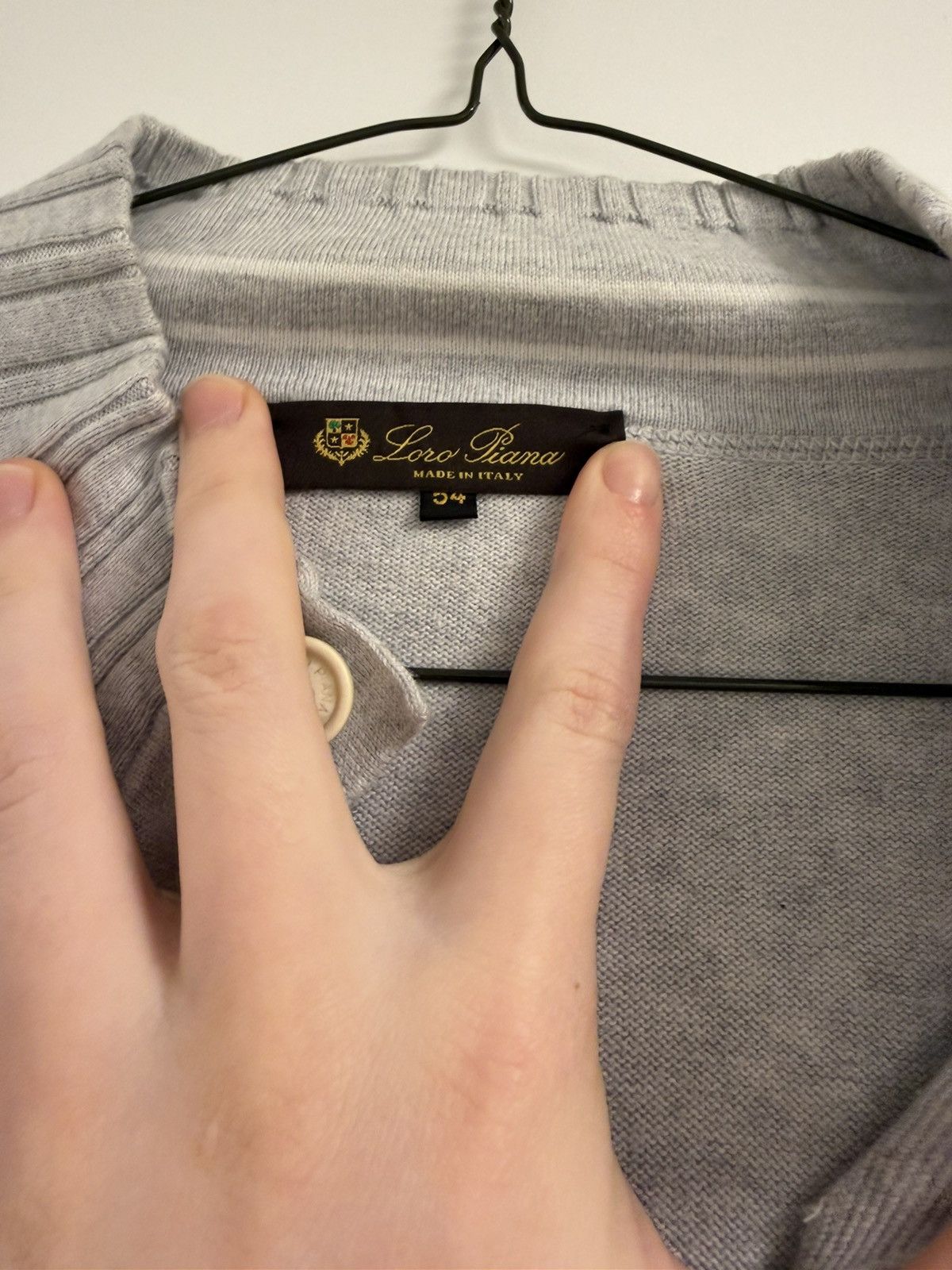 Loro Piana Loro Piana Gray Cotton Pullover Sweater Size 54 Size US L / EU 52-54 / 3 - 2 Thumbnail