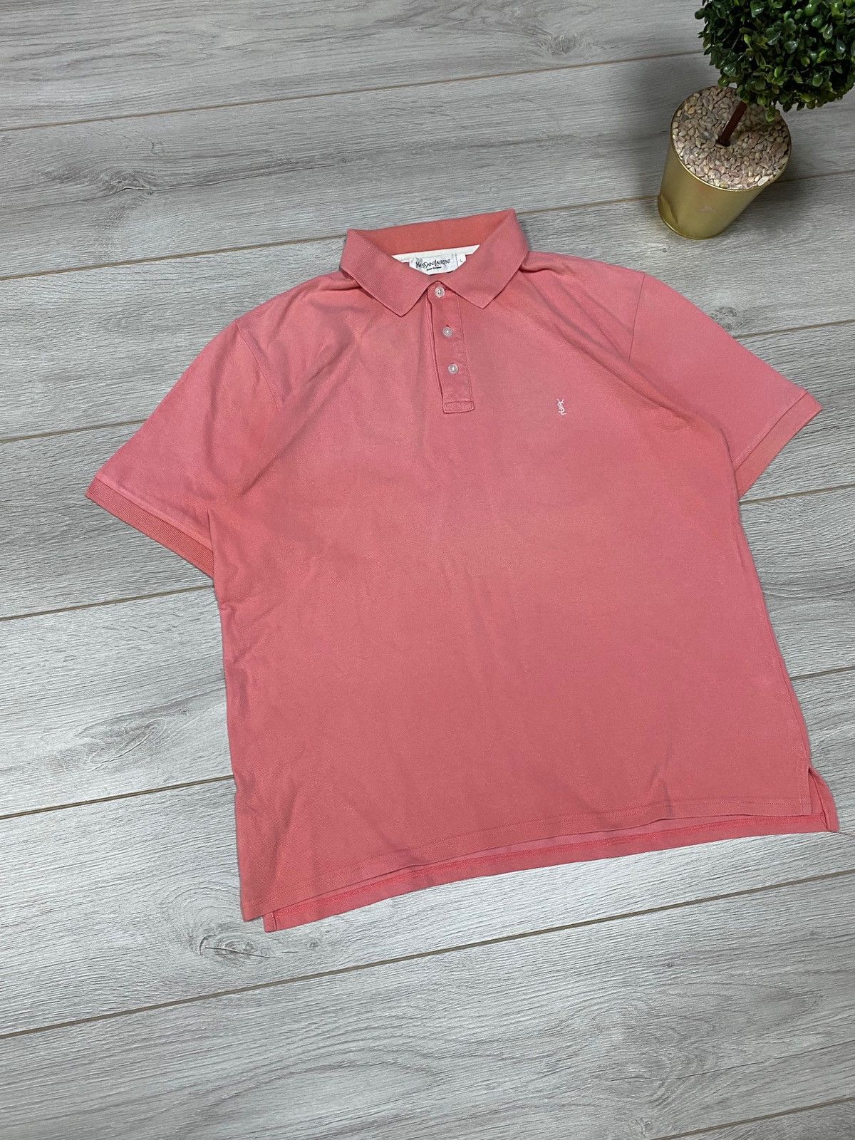 Yves Saint Laurent Yves Saint Laurent faded vintage YSL logo polo Size US L / EU 52-54 / 3 - 1 Thumbnail