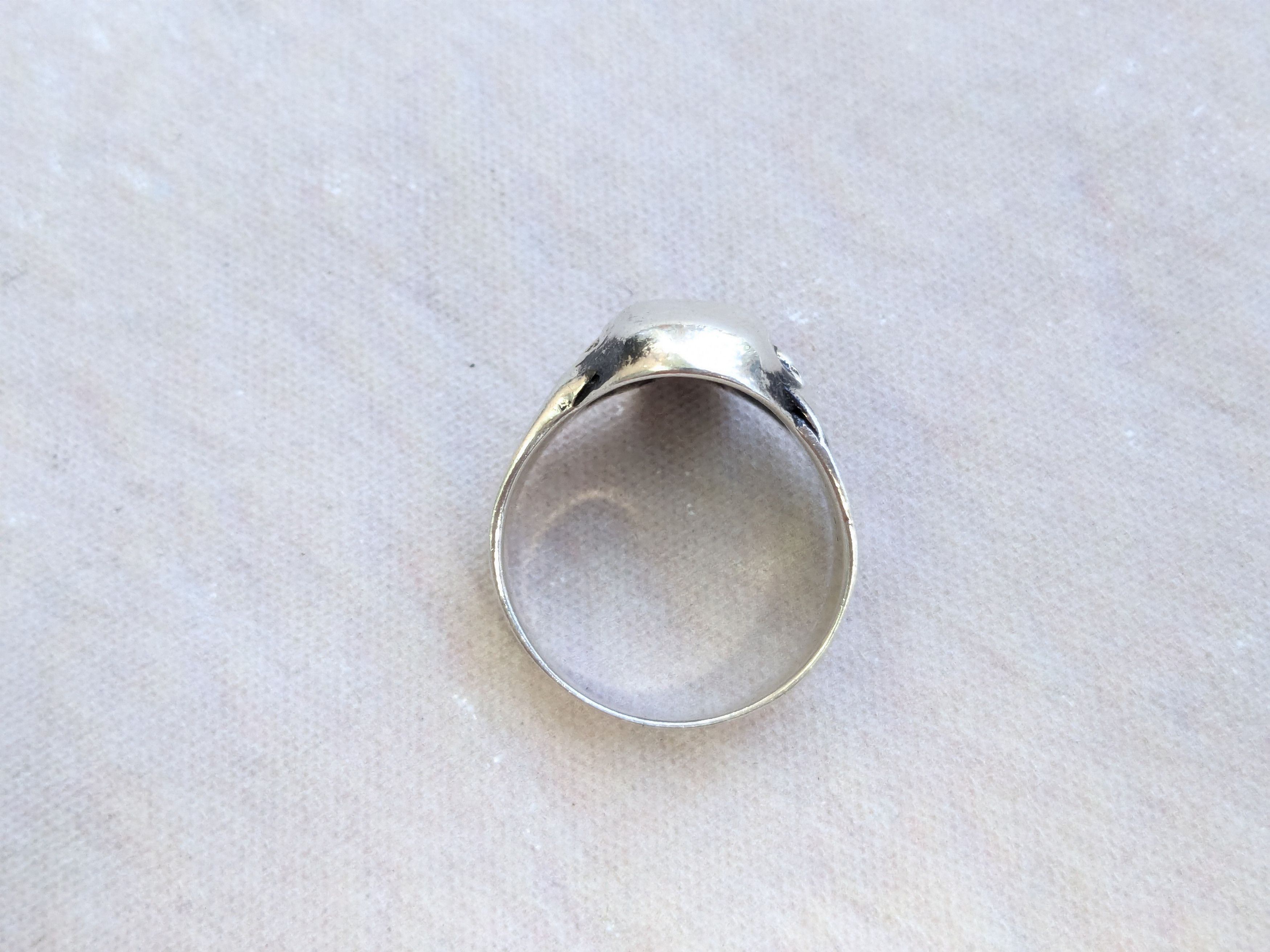 Jewelry × Vintage Vintage Sterling Silver Skull Ring Biker 10.75 Wings Size ONE SIZE - 8 Thumbnail