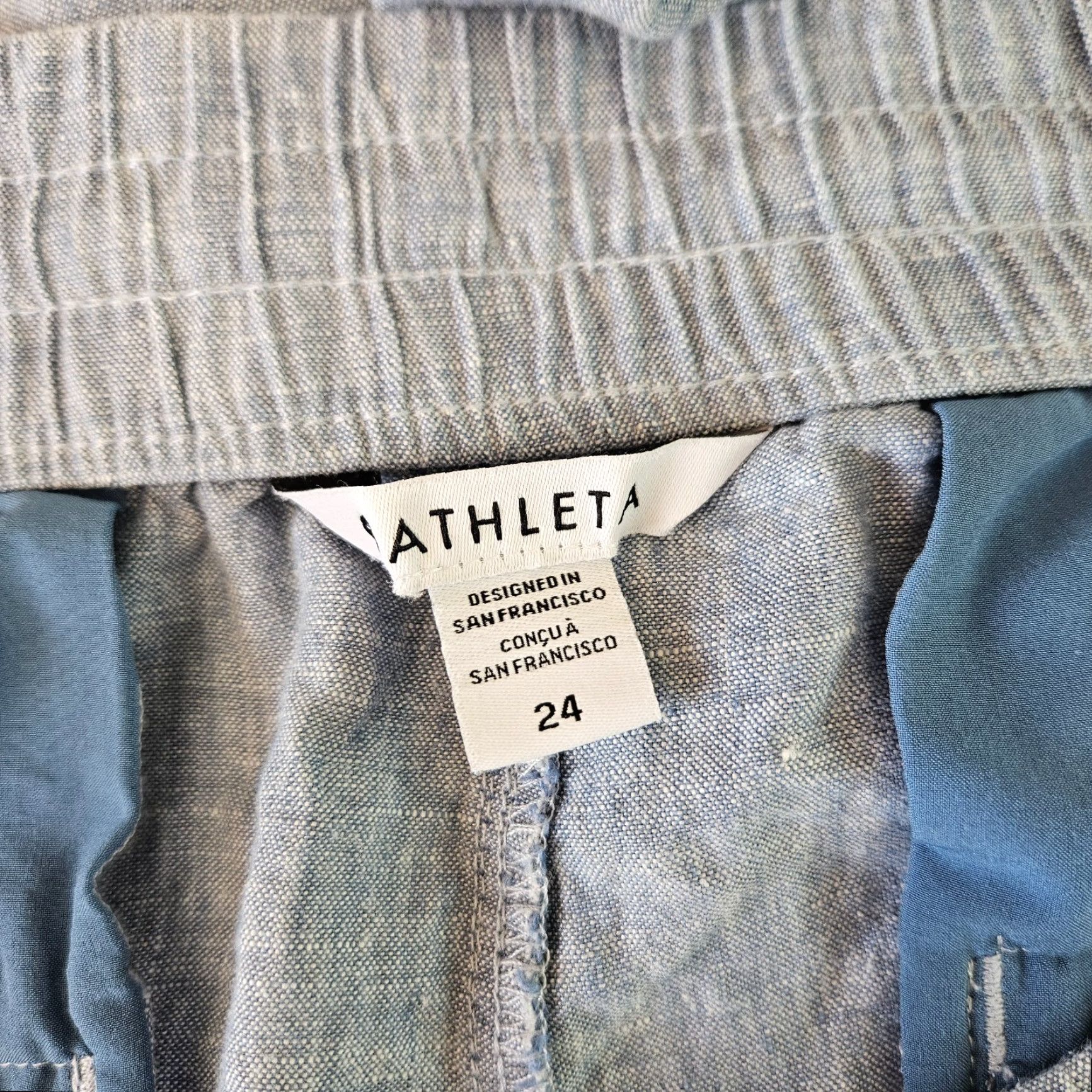 Athleta Athleta Womens Retreat Linen Jogger Plus 24 Blue Pockets High Rise Pants Kid? No Size 42" / US 20 - 7 Thumbnail