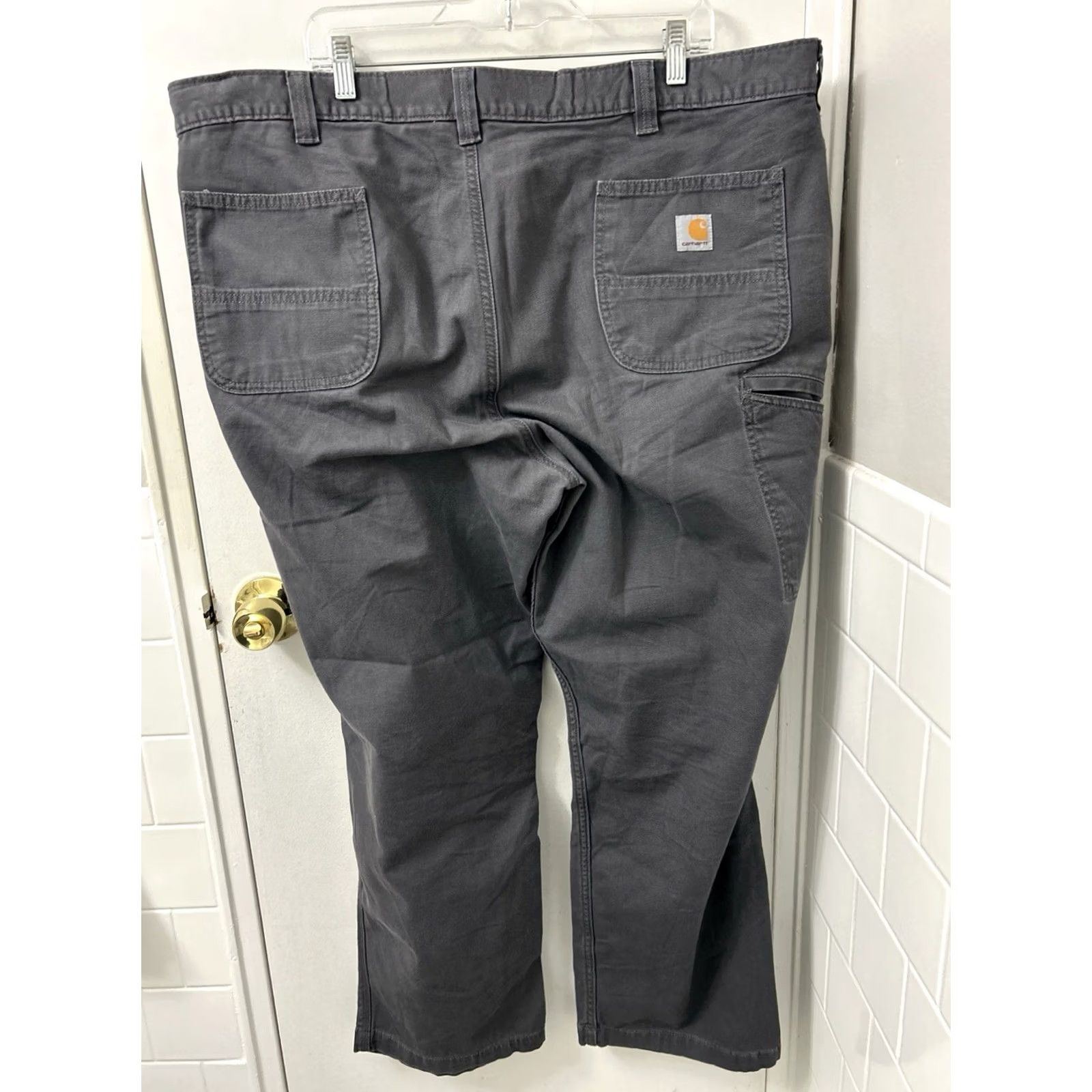 Carhartt Carhartt Work Pants Mens 44x30 Gray Rugged Flex Canvas Relaxed Fit BN2291-M Size US 44 / EU 60 - 6 Thumbnail
