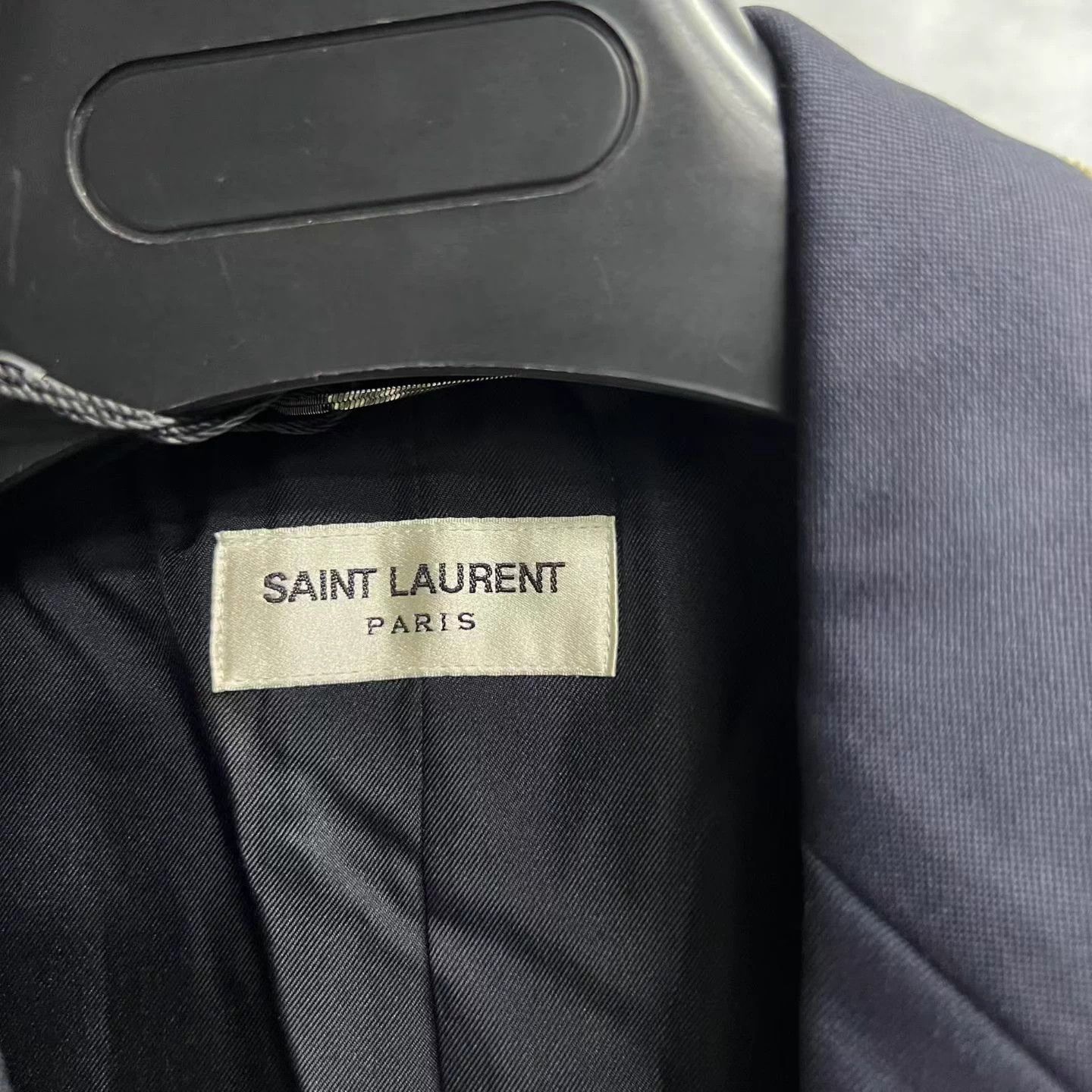 Saint Laurent Paris Saint Laurent Black Colorblock Trim Blazer 1btn 44 Size 44S - 3 Thumbnail