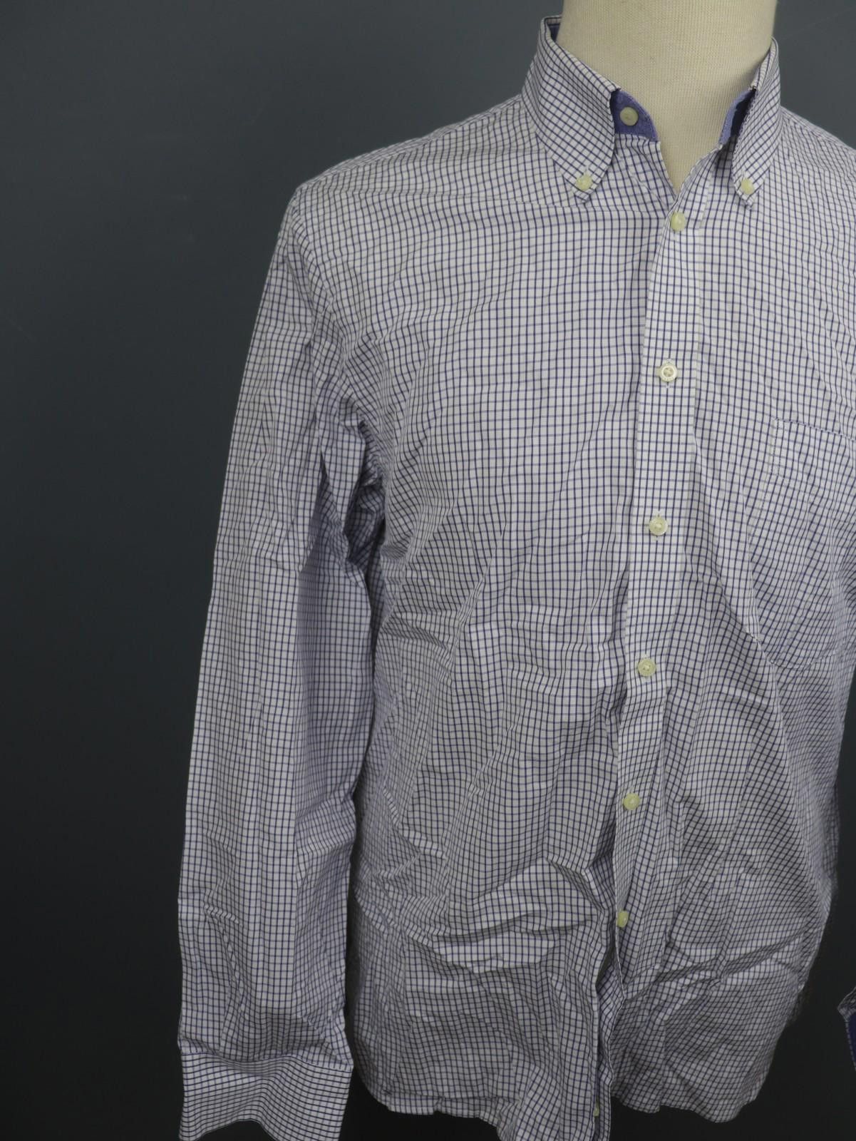 Designer Hackett London White Check Cotton Collar Shirt Size XL Size US XL / EU 56 / 4 - 4 Thumbnail
